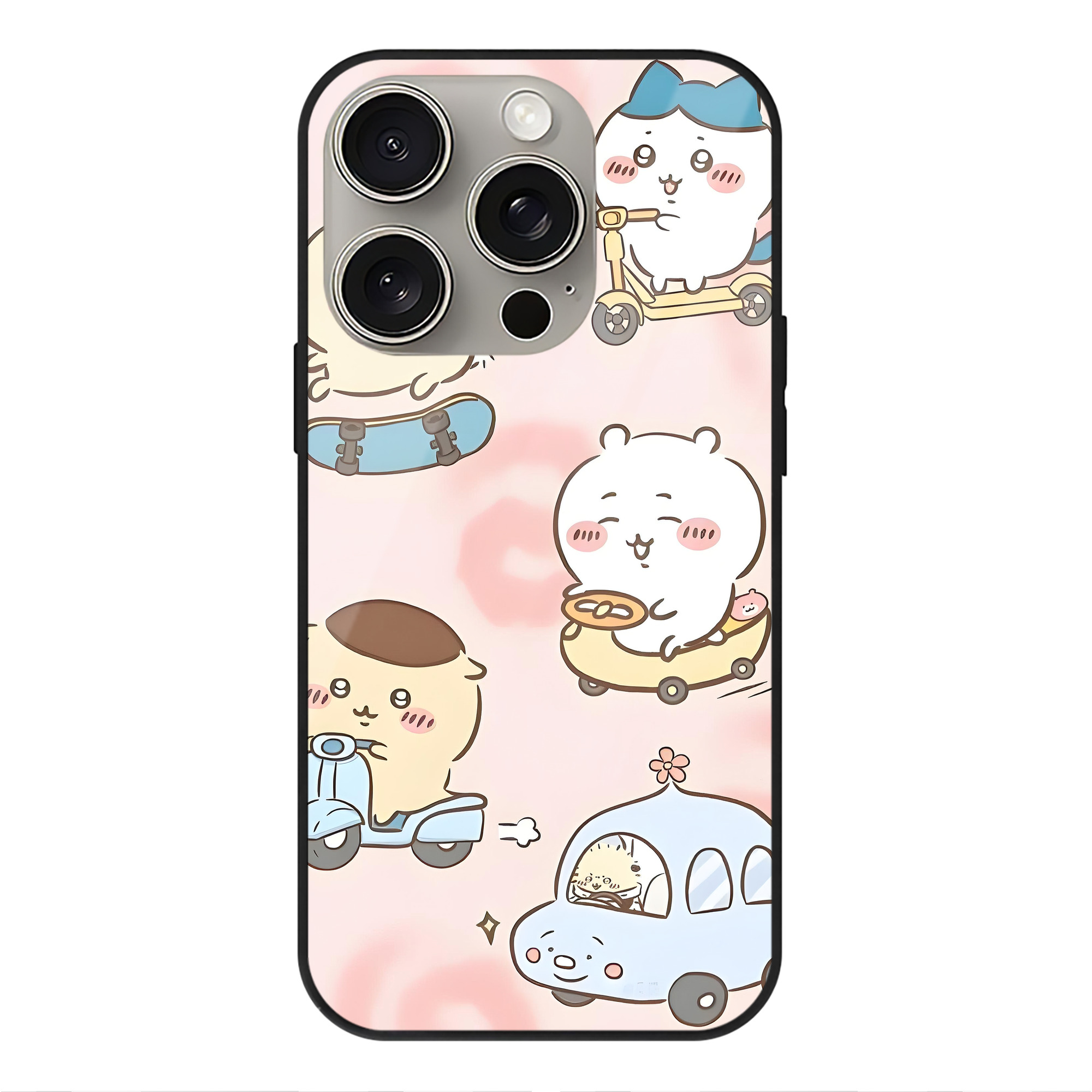（画像用） ちいかわ Chii-kawa 【iPhone15Pro対応】スマホケース 耐衝撃＆黄変防止 背面ガラス