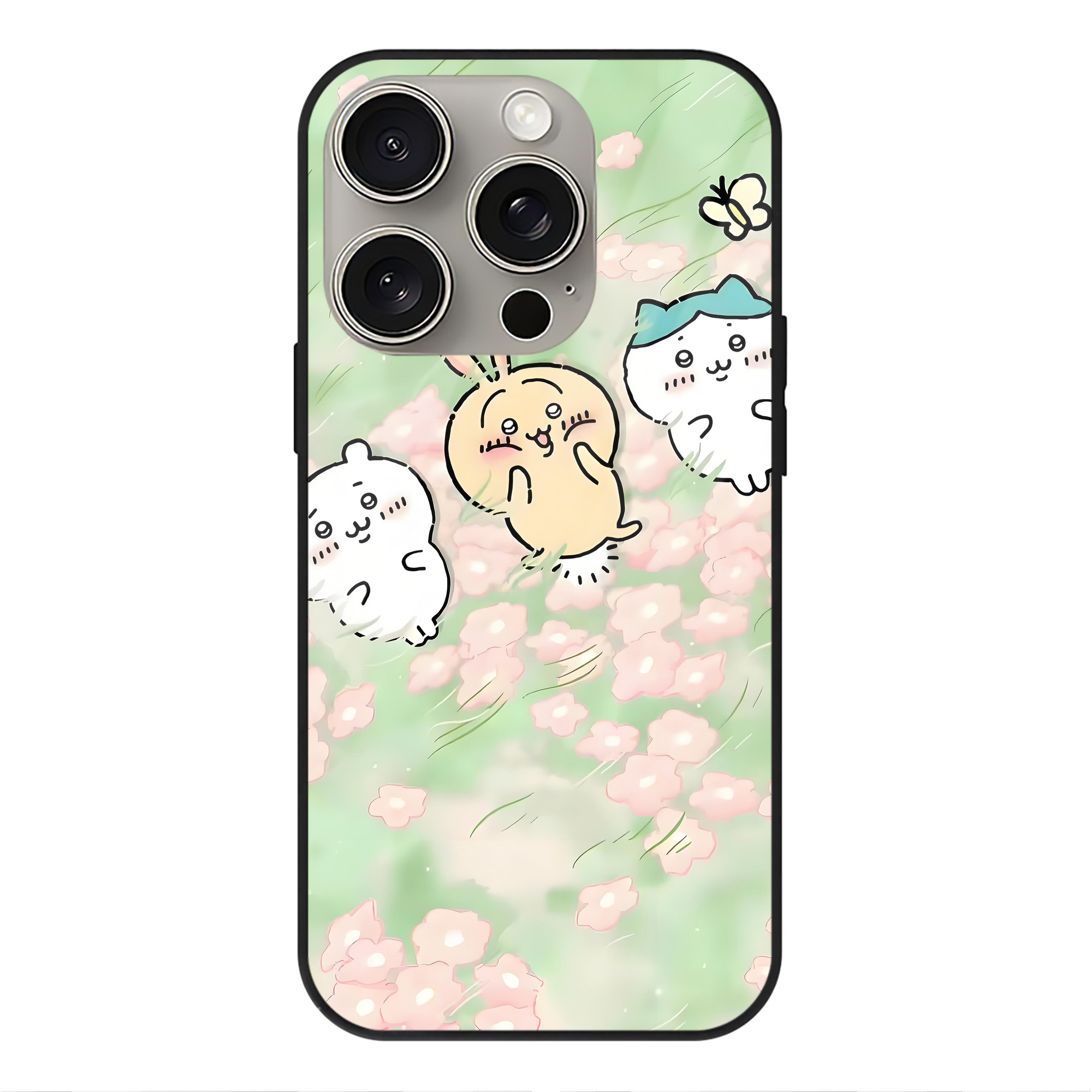 （画像用） ちいかわ Chii-kawa 【iPhone15Pro対応】スマホケース 耐衝撃＆黄変防止 背面ガラス