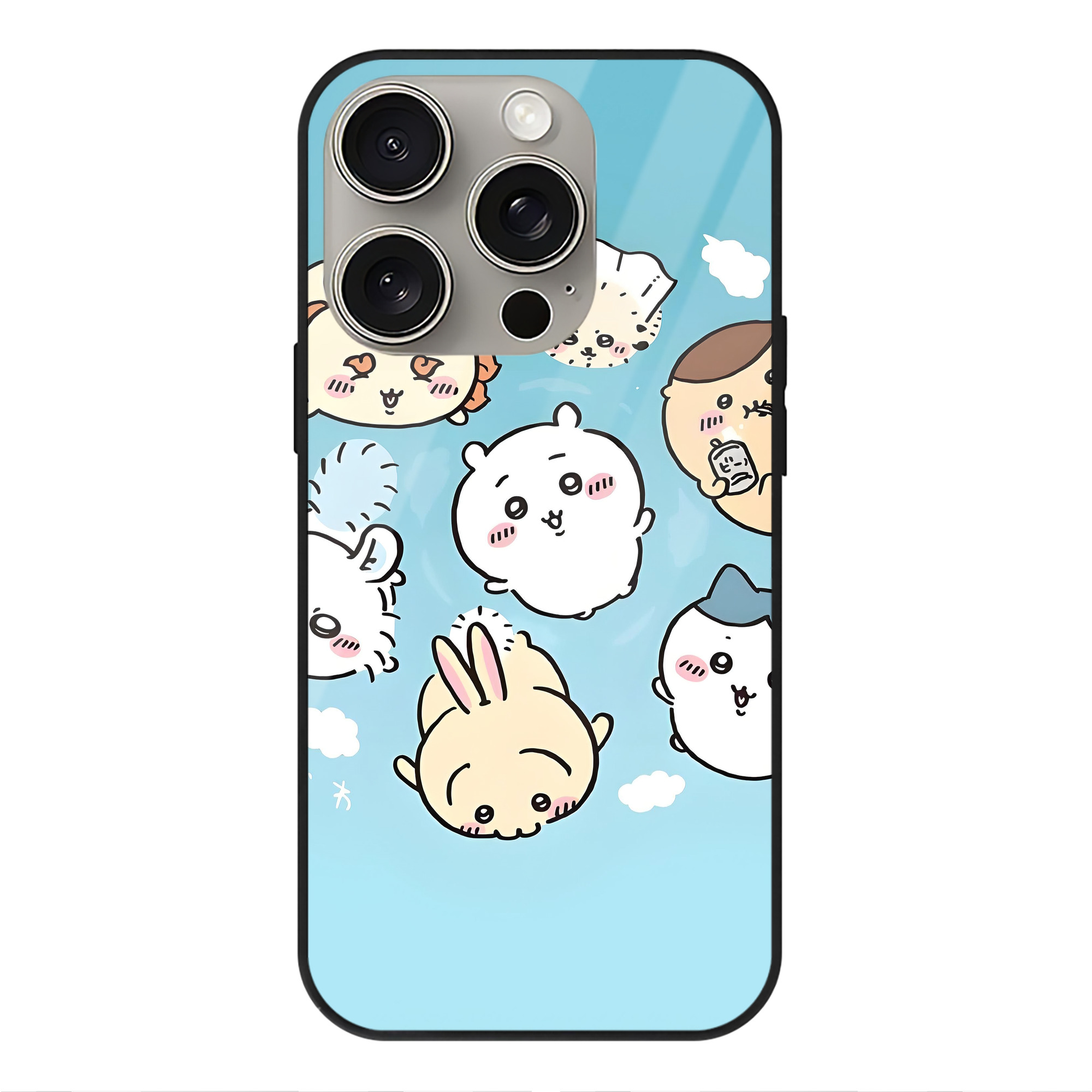 （画像用） ちいかわ Chii-kawa 【iPhone15Pro対応】スマホケース 耐衝撃＆黄変防止 背面ガラス