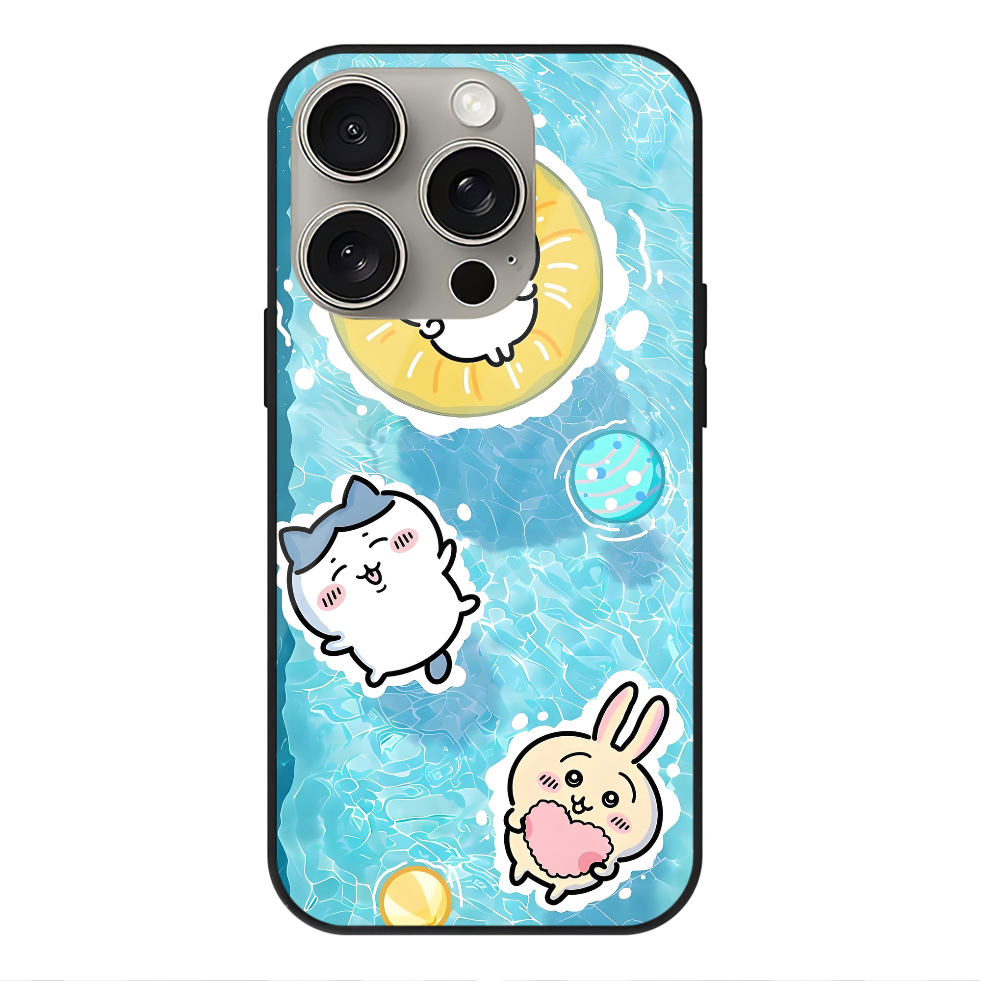 （画像用） ちいかわ Chii-kawa 【iPhone15Pro対応】スマホケース 耐衝撃＆黄変防止 背面ガラス