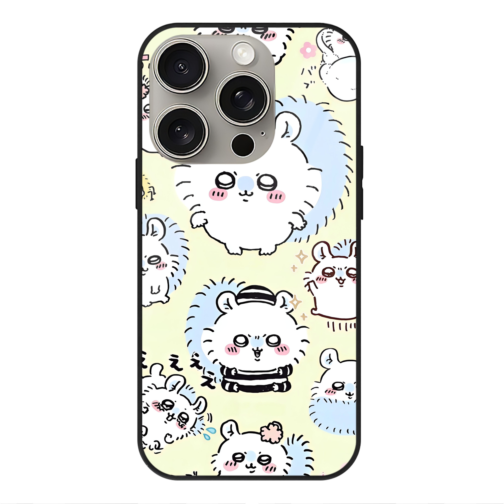 （画像用） ちいかわ Chii-kawa 【iPhone15Pro対応】スマホケース 耐衝撃＆黄変防止 背面ガラス