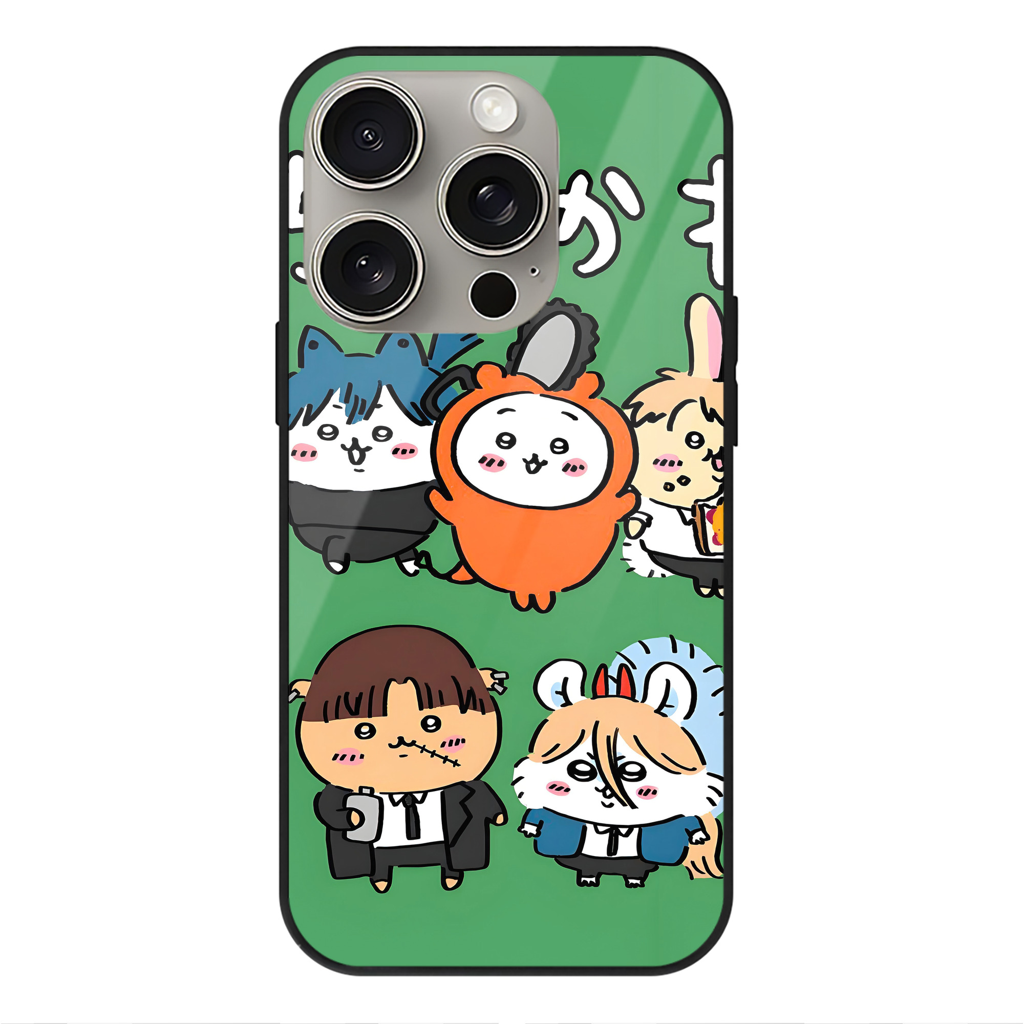 （画像用） ちいかわ Chii-kawa 【iPhone15Pro対応】スマホケース 耐衝撃＆黄変防止 背面ガラス
