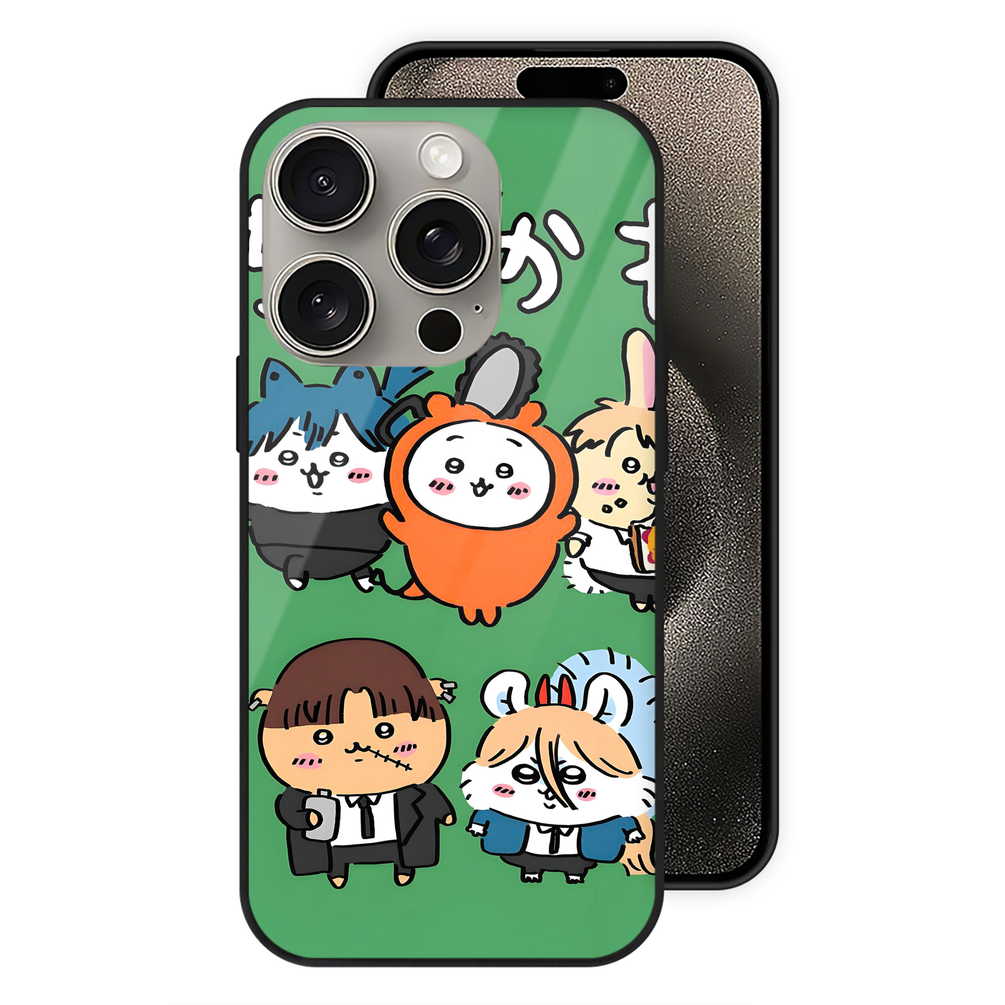 （画像用） ちいかわ Chii-kawa 【iPhone15Pro対応】スマホケース 耐衝撃＆黄変防止 背面ガラス