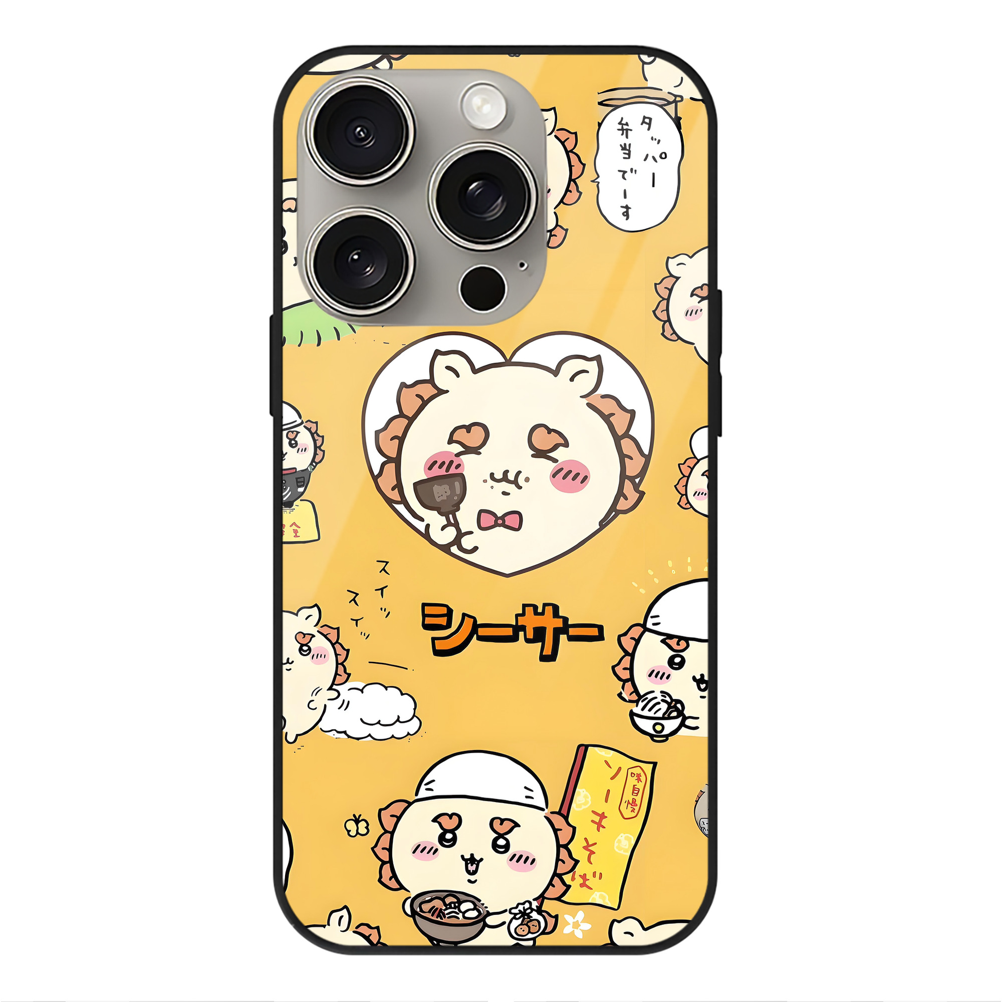 （画像用） ちいかわ Chii-kawa 【iPhone15Pro対応】スマホケース 耐衝撃＆黄変防止 背面ガラス