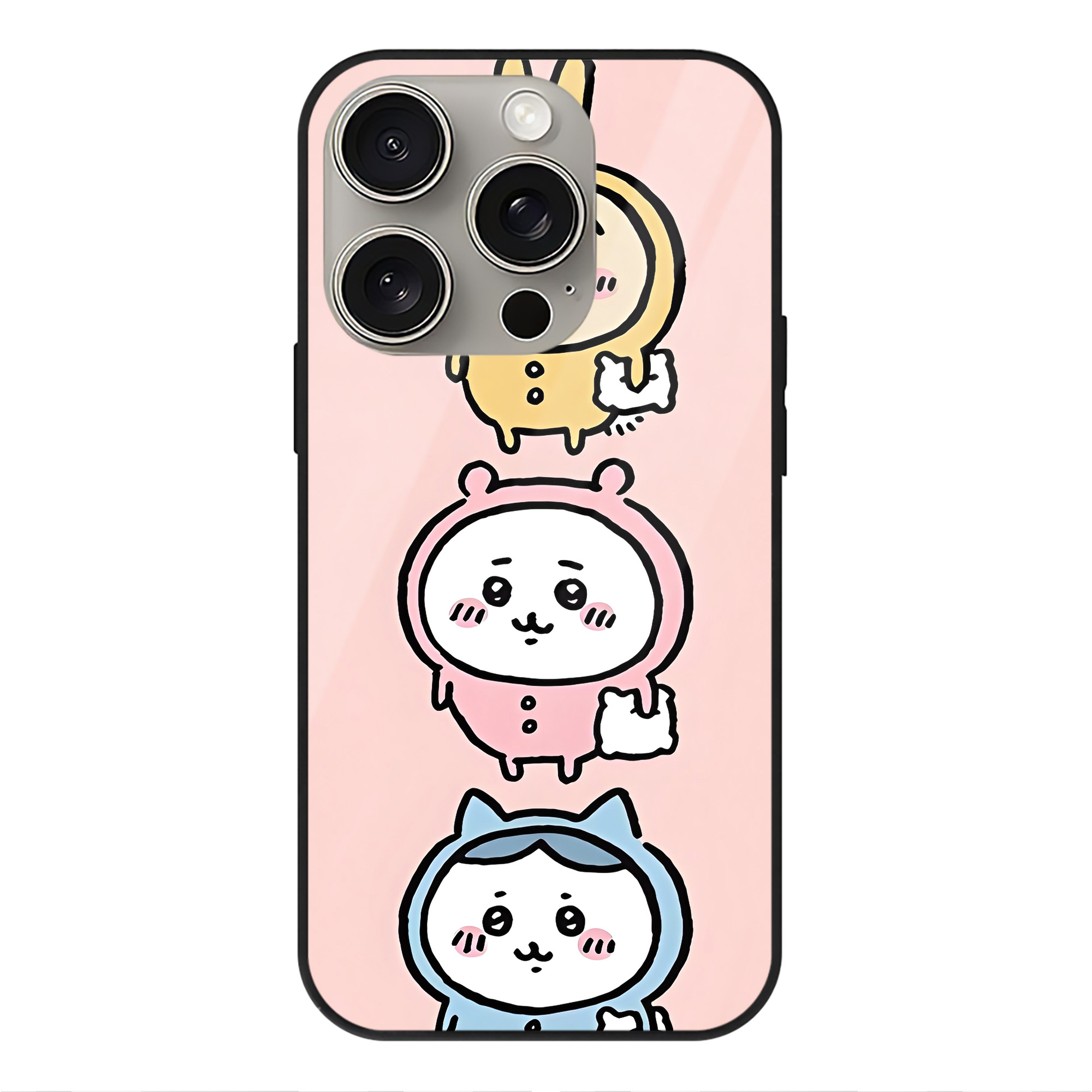 （画像用） ちいかわ Chii-kawa 【iPhone15Pro対応】スマホケース 耐衝撃＆黄変防止 背面ガラス