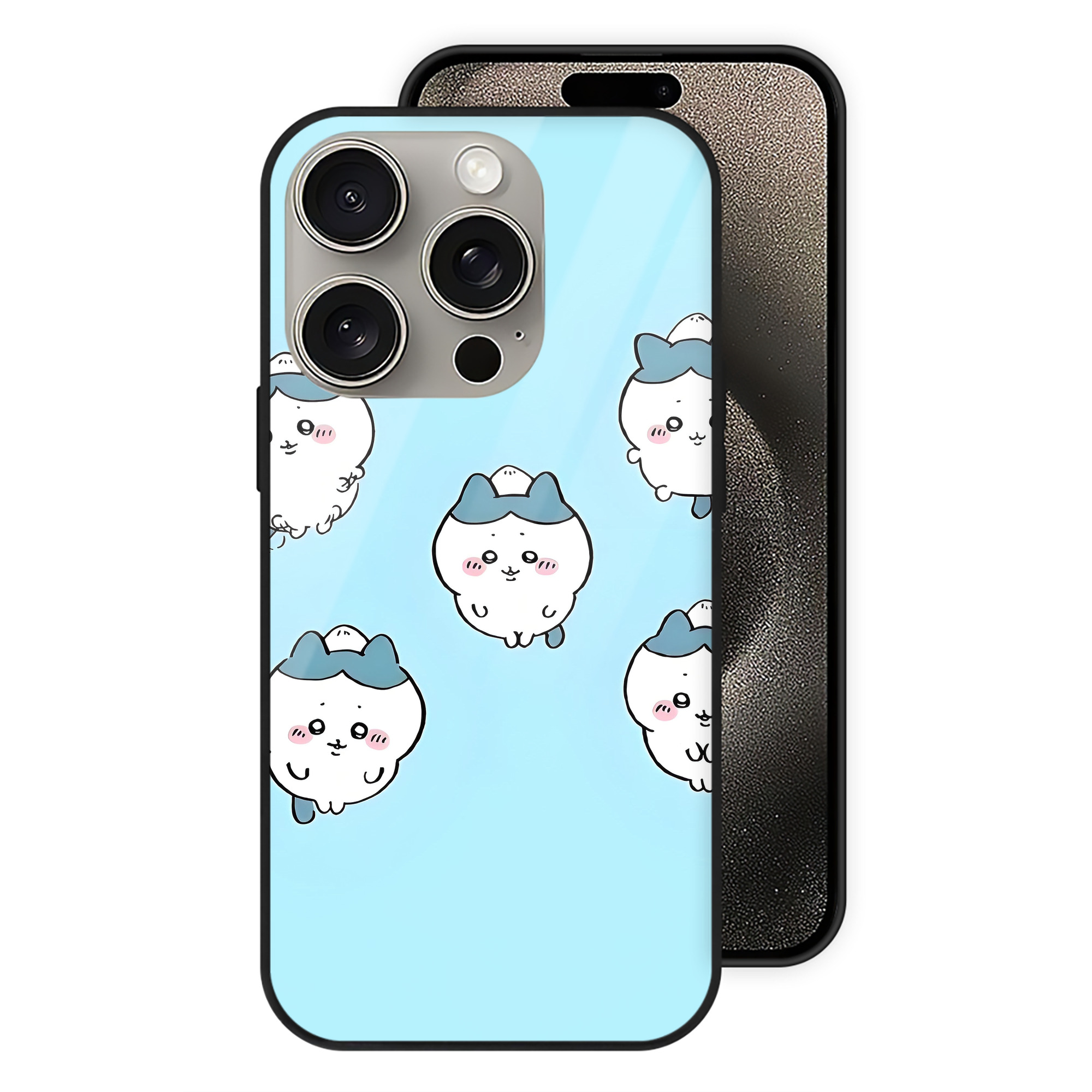 （画像用） ちいかわ Chii-kawa 【iPhone15Pro対応】スマホケース 耐衝撃＆黄変防止 背面ガラス