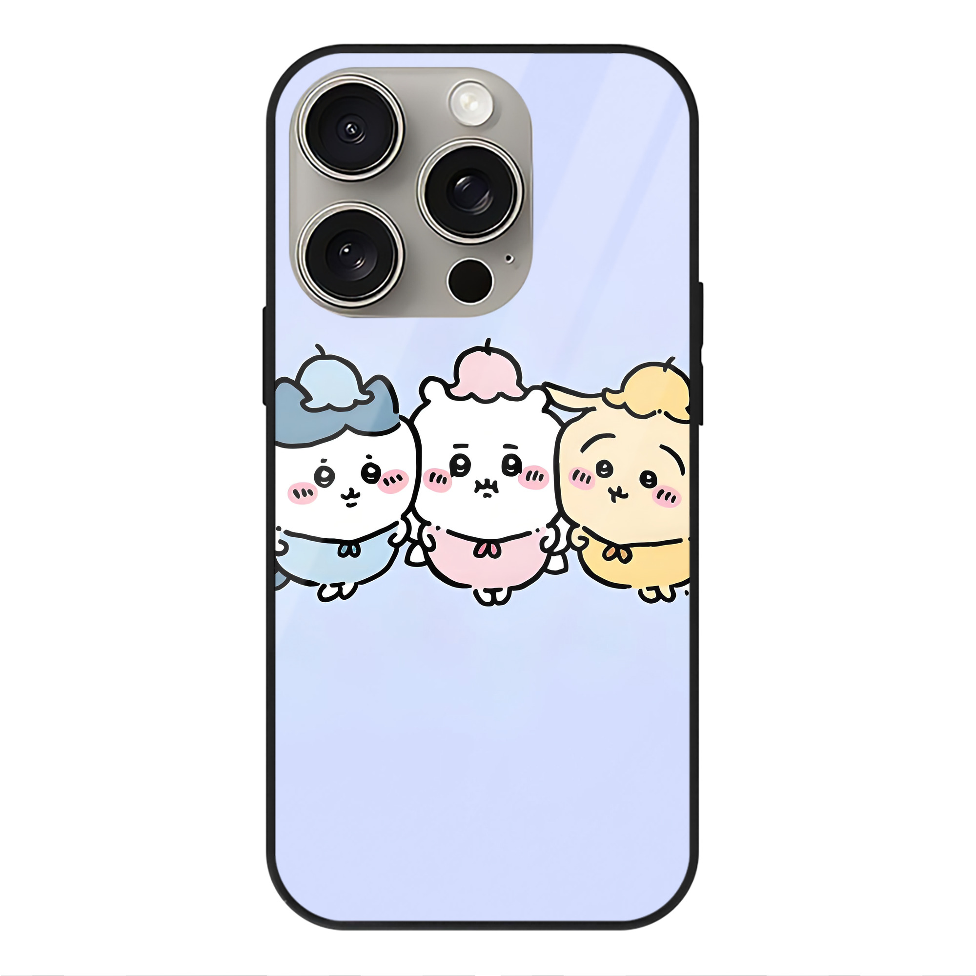 （画像用） ちいかわ Chii-kawa 【iPhone15Pro対応】スマホケース 耐衝撃＆黄変防止 背面ガラス