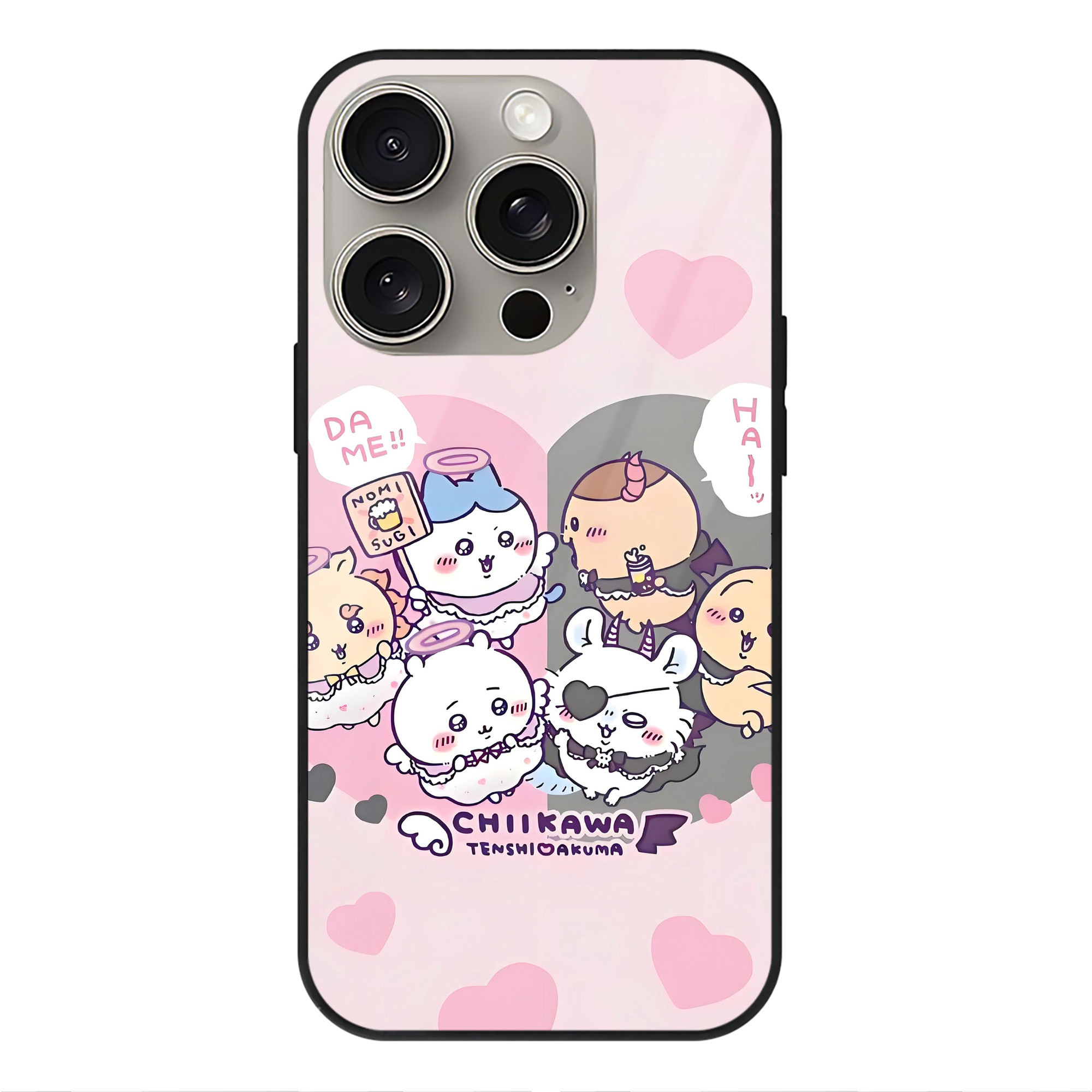 （画像用） ちいかわ Chii-kawa 【iPhone15Pro対応】スマホケース 耐衝撃＆黄変防止 背面ガラス