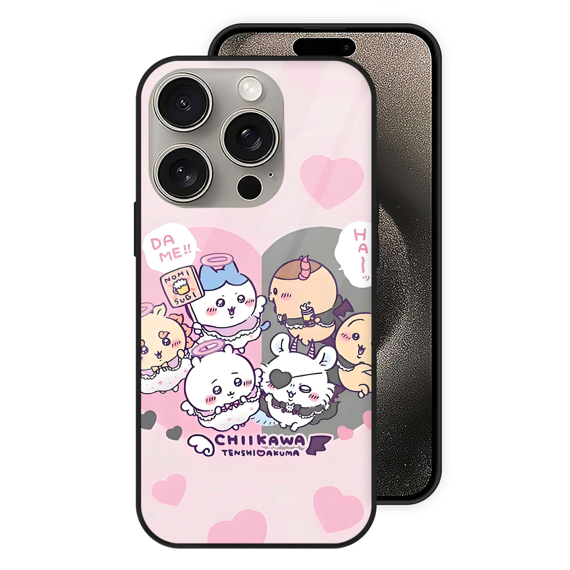 （画像用） ちいかわ Chii-kawa 【iPhone15Pro対応】スマホケース 耐衝撃＆黄変防止 背面ガラス