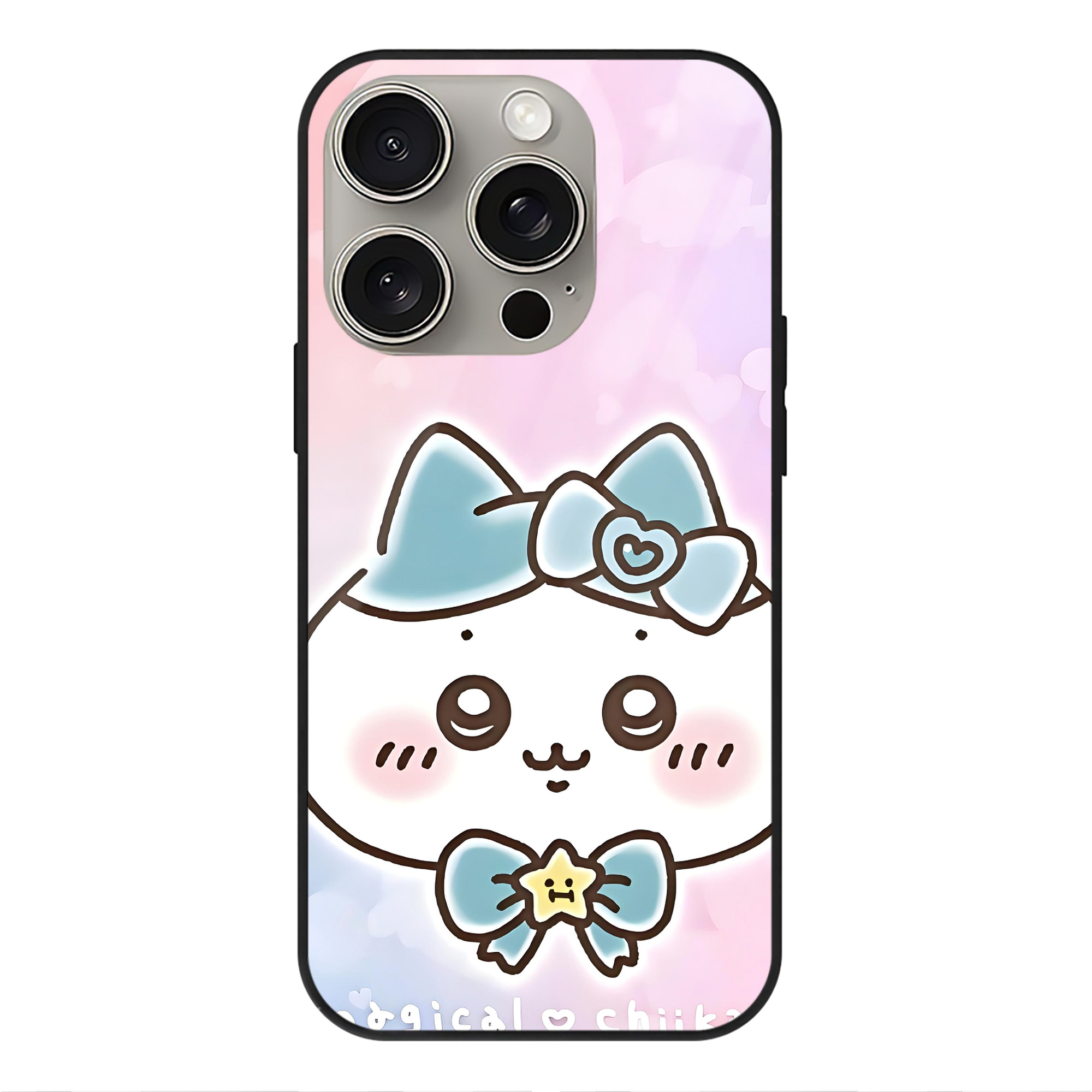 （画像用） ちいかわ Chii-kawa 【iPhone15Pro対応】スマホケース 耐衝撃＆黄変防止 背面ガラス