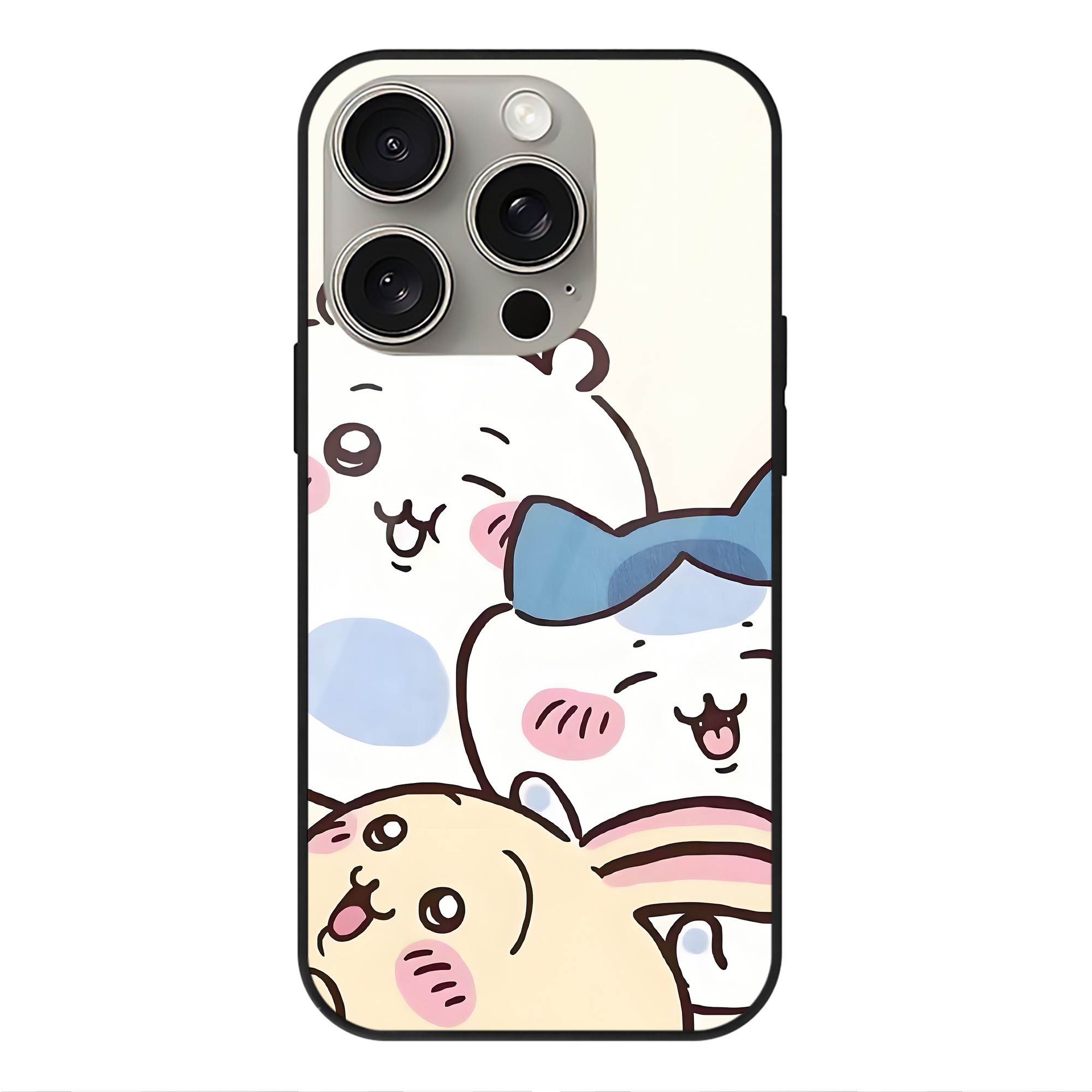 （画像用） ちいかわ Chii-kawa 【iPhone15Pro対応】スマホケース 耐衝撃＆黄変防止 背面ガラス