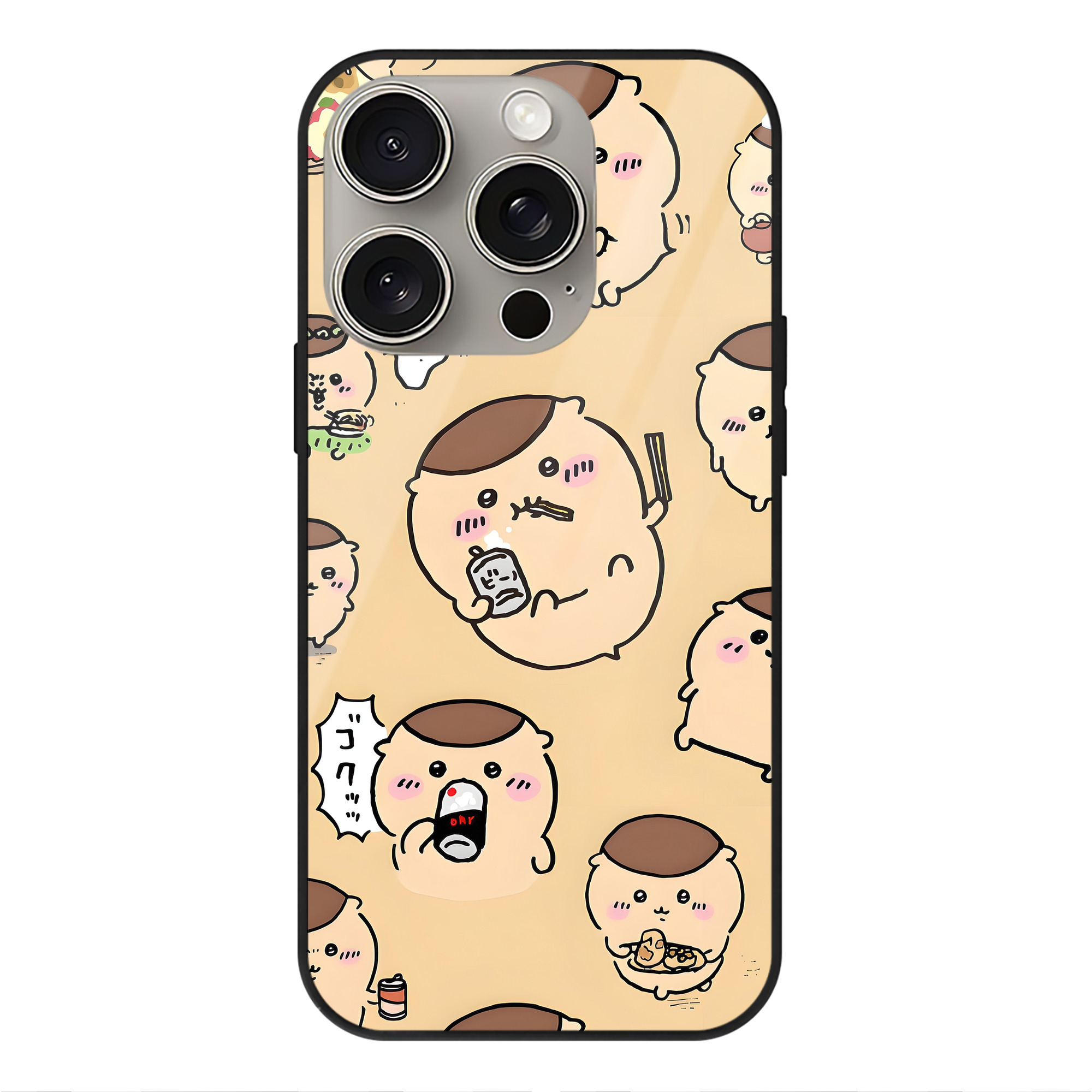 （画像用） ちいかわ Chii-kawa 【iPhone15Pro対応】スマホケース 耐衝撃＆黄変防止 背面ガラス