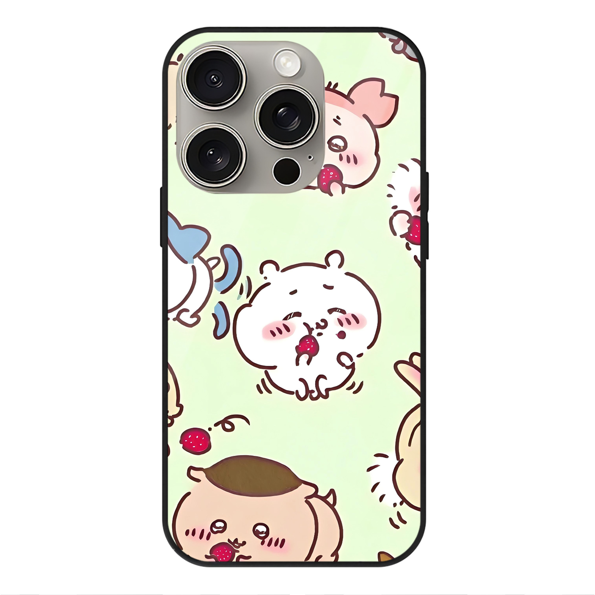 （画像用） ちいかわ Chii-kawa 【iPhone15Pro対応】スマホケース 耐衝撃＆黄変防止 背面ガラス
