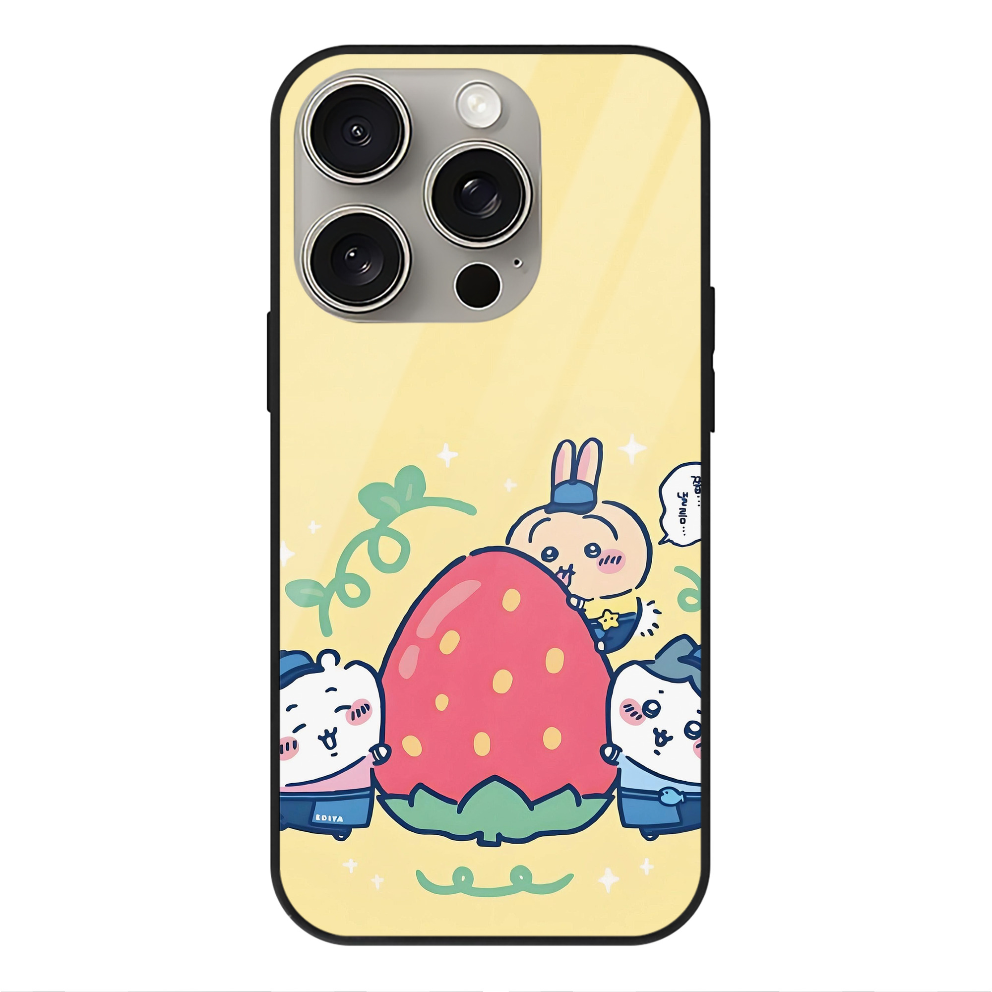 （画像用） ちいかわ Chii-kawa 【iPhone15Pro対応】スマホケース 耐衝撃＆黄変防止 背面ガラス