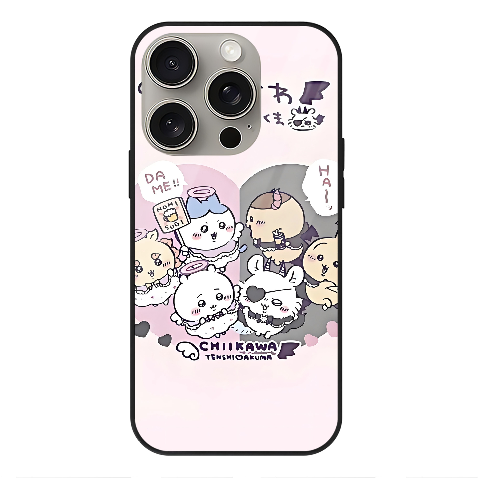 （画像用） ちいかわ Chii-kawa 【iPhone15Pro対応】スマホケース 耐衝撃＆黄変防止 背面ガラス