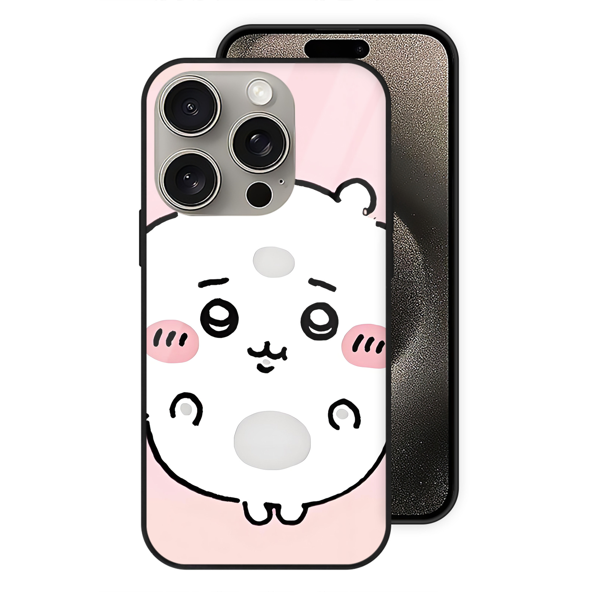 （画像用） ちいかわ Chii-kawa 【iPhone15Pro対応】スマホケース 耐衝撃＆黄変防止 背面ガラス