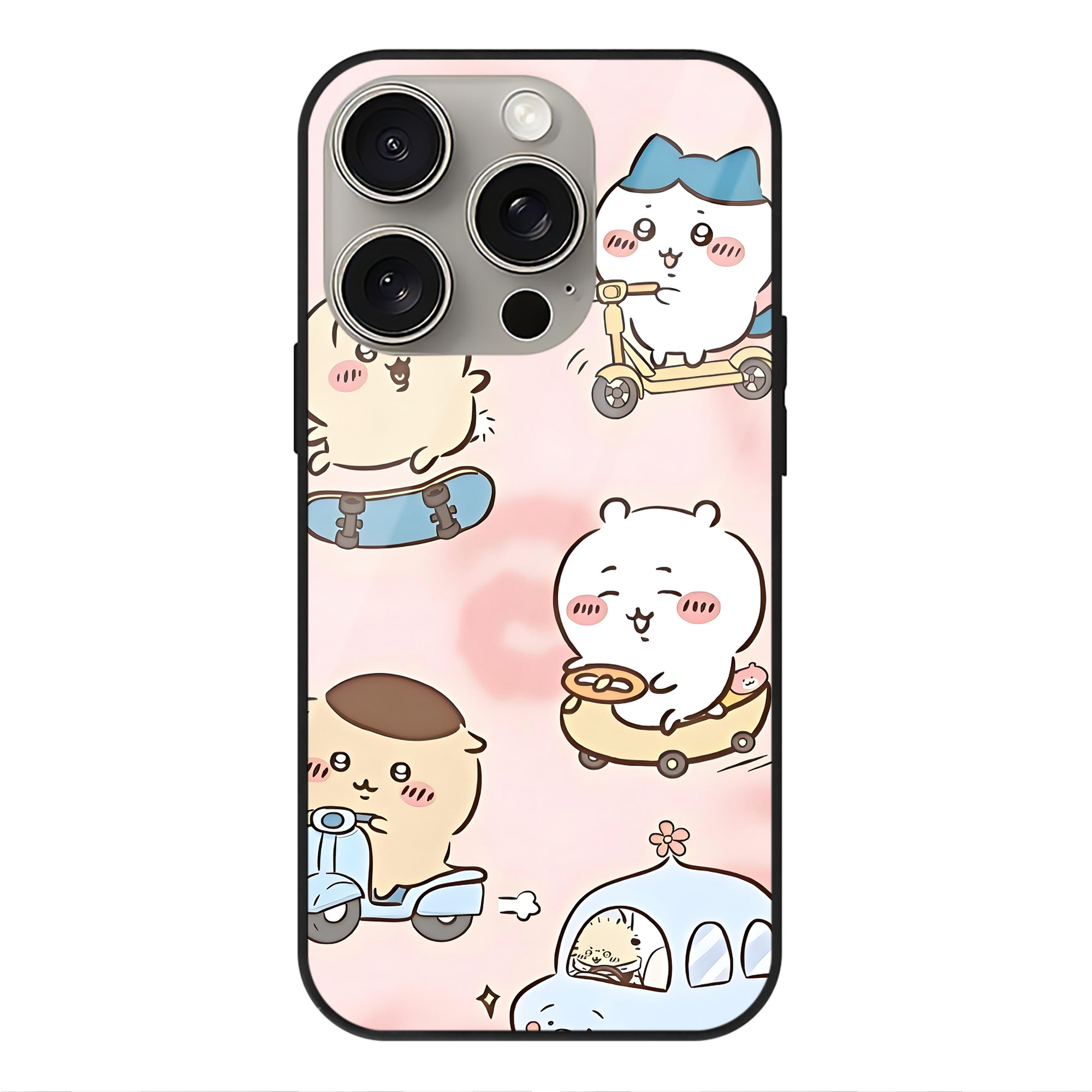（画像用） ちいかわ Chii-kawa 【iPhone15Pro対応】スマホケース 耐衝撃＆黄変防止 背面ガラス
