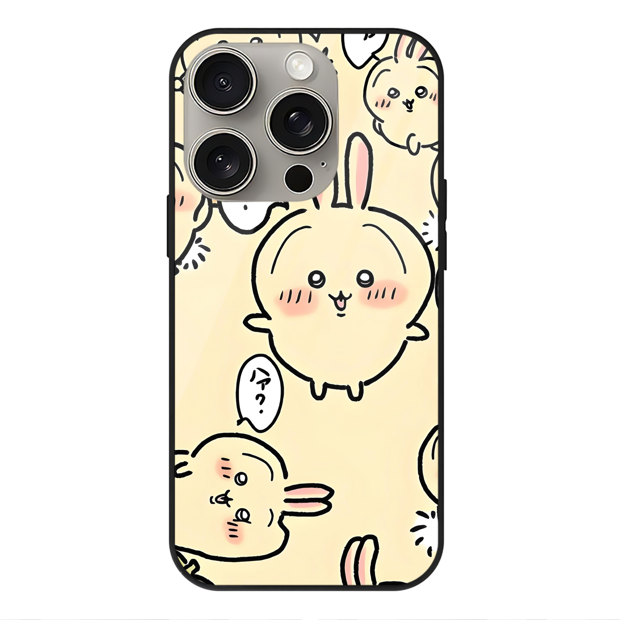 （画像用） ちいかわ Chii-kawa 【iPhone15Pro対応】スマホケース 耐衝撃＆黄変防止 背面ガラス