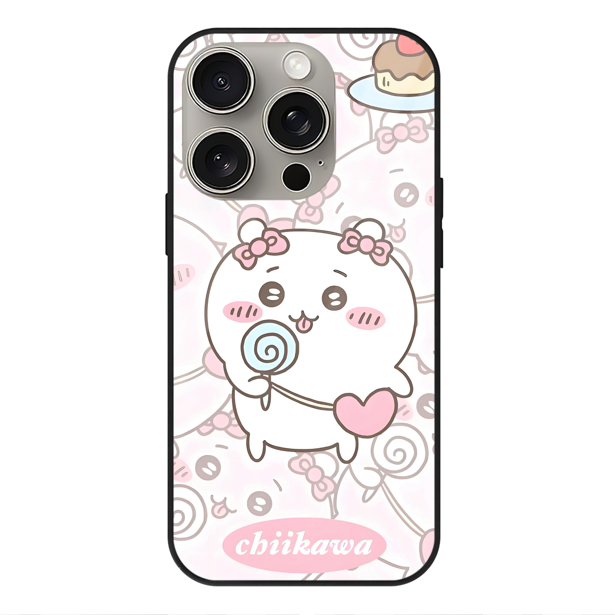 （画像用） ちいかわ Chii-kawa 【iPhone15Pro対応】スマホケース 耐衝撃＆黄変防止 背面ガラス