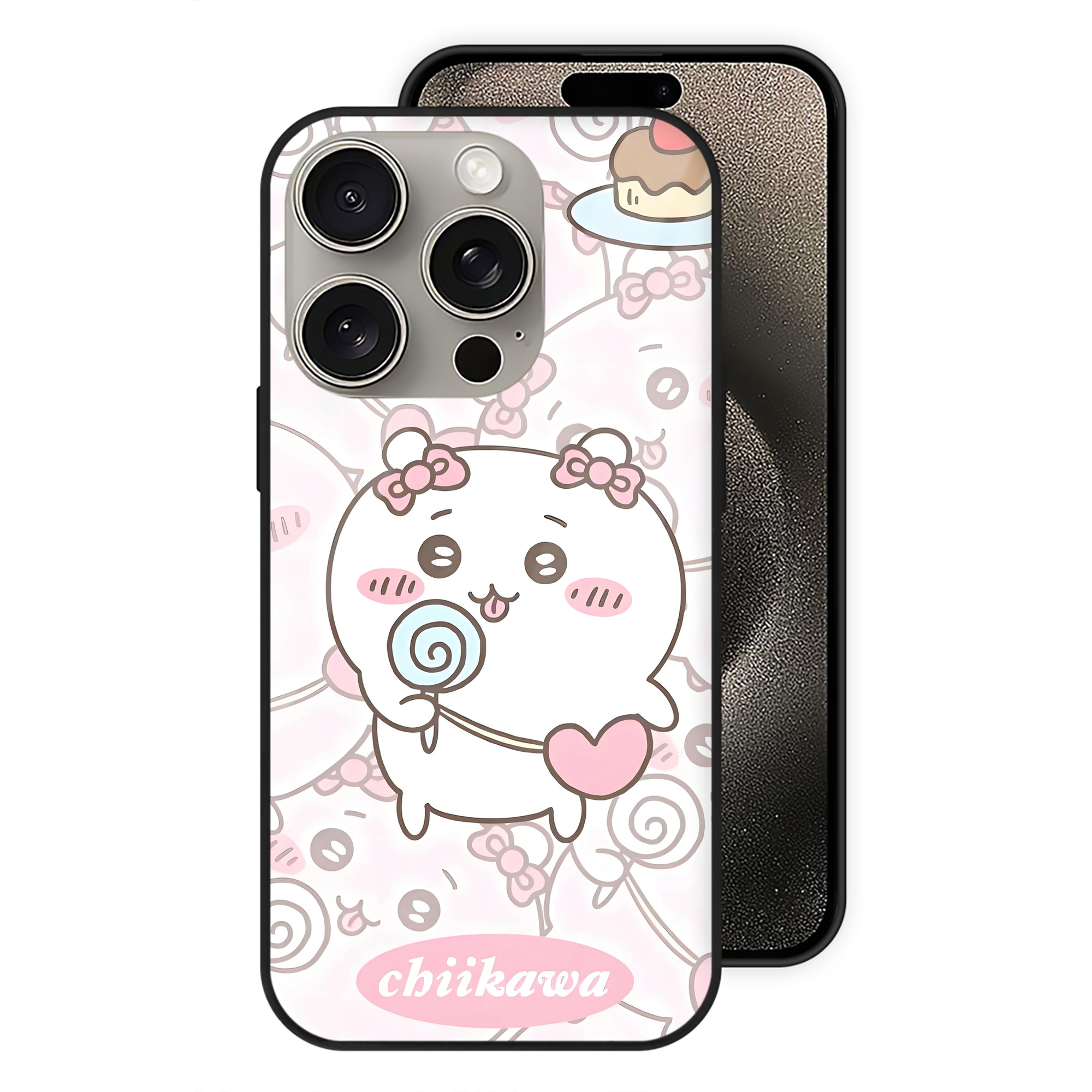 （画像用） ちいかわ Chii-kawa 【iPhone15Pro対応】スマホケース 耐衝撃＆黄変防止 背面ガラス