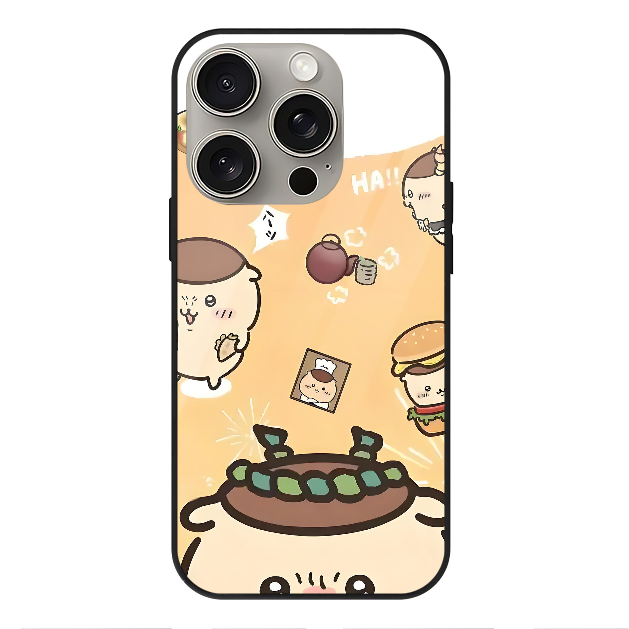 （画像用） ちいかわ Chii-kawa 【iPhone15Pro対応】スマホケース 耐衝撃＆黄変防止 背面ガラス
