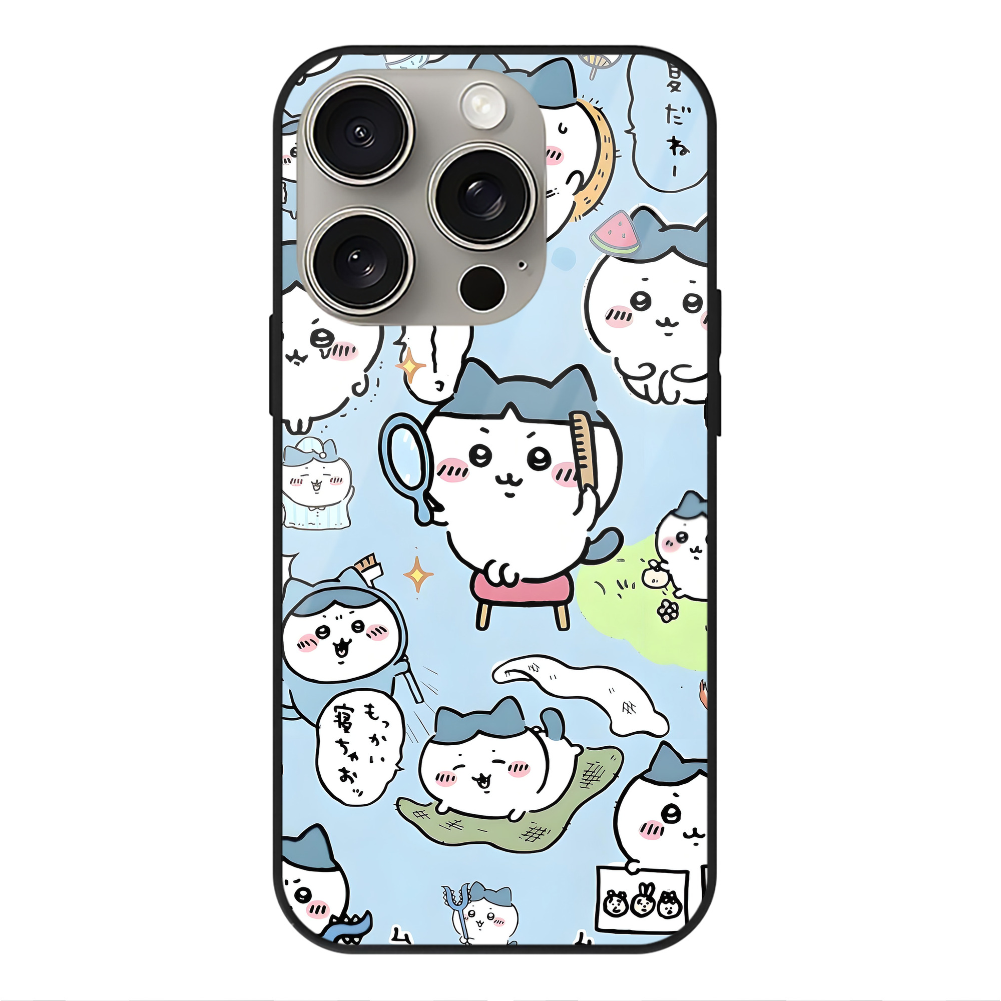（画像用） ちいかわ Chii-kawa 【iPhone15Pro対応】スマホケース 耐衝撃＆黄変防止 背面ガラス