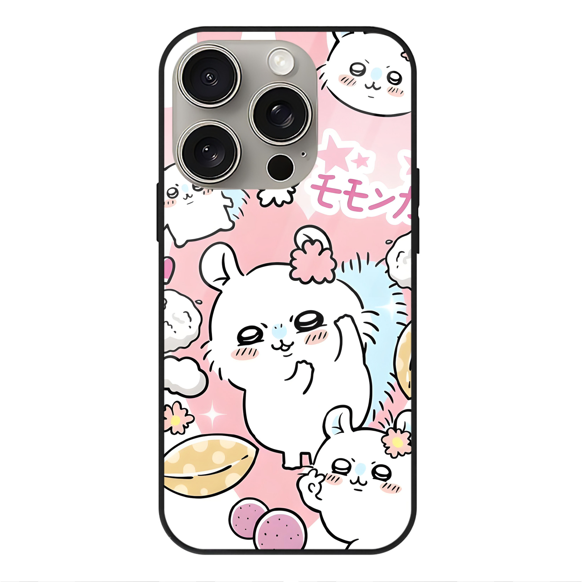 （画像用） ちいかわ Chii-kawa 【iPhone15Pro対応】スマホケース 耐衝撃＆黄変防止 背面ガラス