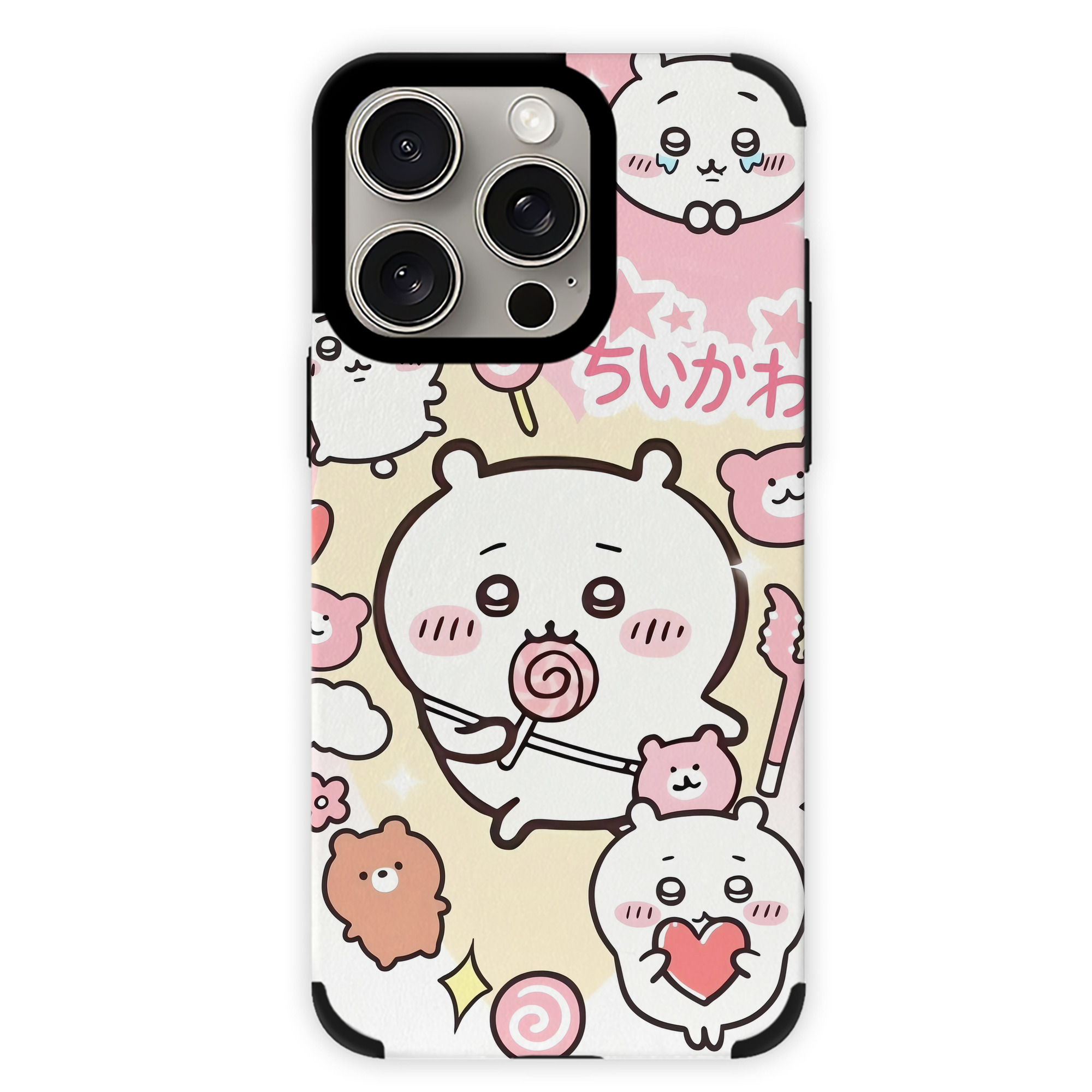 （画像用） ちいかわ Chii-kawa 【iPhone15ProMax対応】 PUレザー スマホケース 耐衝撃＆黄変防止