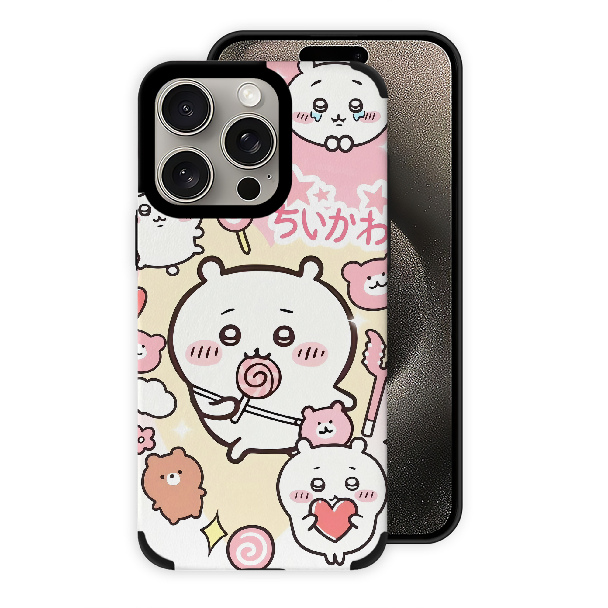 （画像用） ちいかわ Chii-kawa 【iPhone15ProMax対応】 PUレザー スマホケース 耐衝撃＆黄変防止