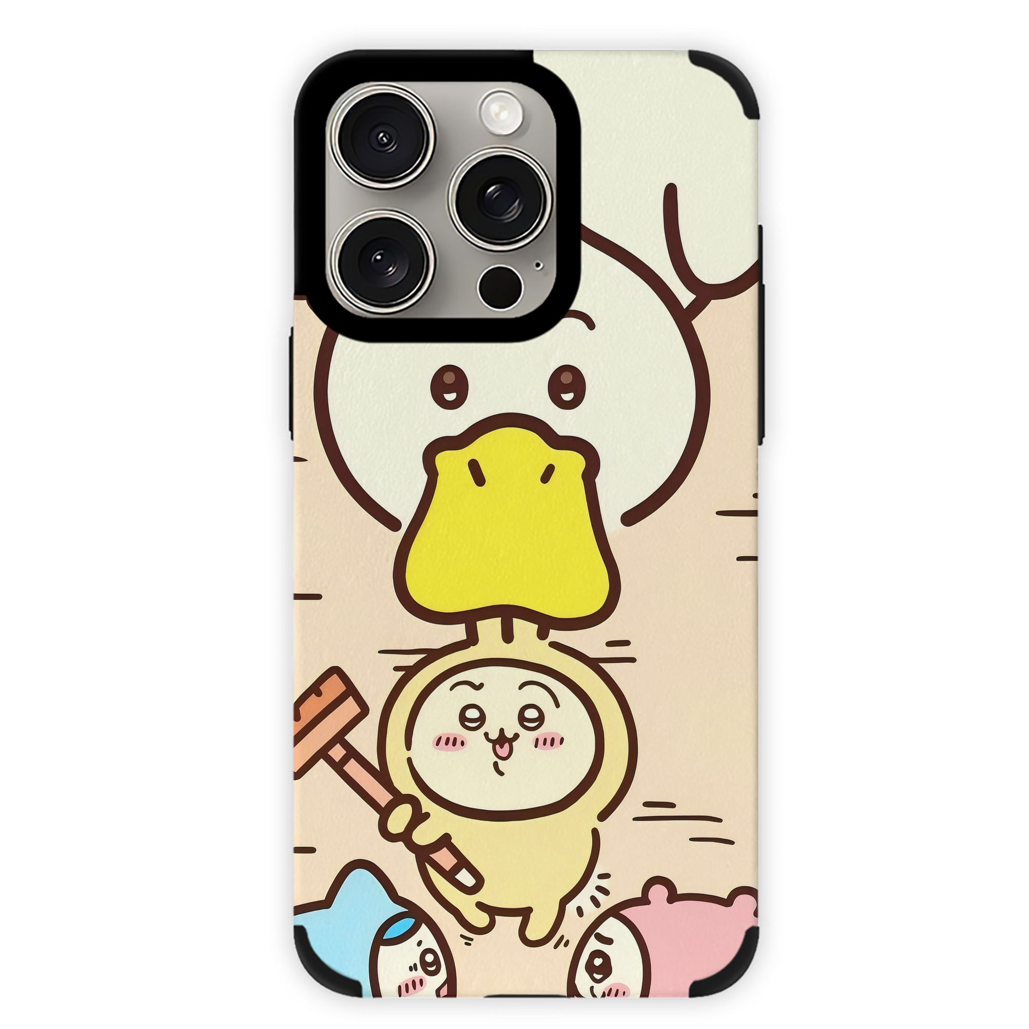 （画像用） ちいかわ Chii-kawa 【iPhone15ProMax対応】 PUレザー スマホケース 耐衝撃＆黄変防止