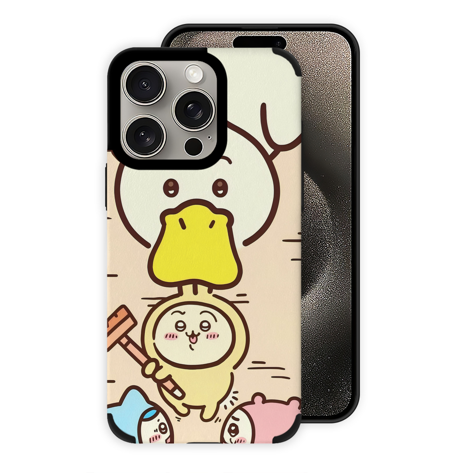 （画像用） ちいかわ Chii-kawa 【iPhone15ProMax対応】 PUレザー スマホケース 耐衝撃＆黄変防止