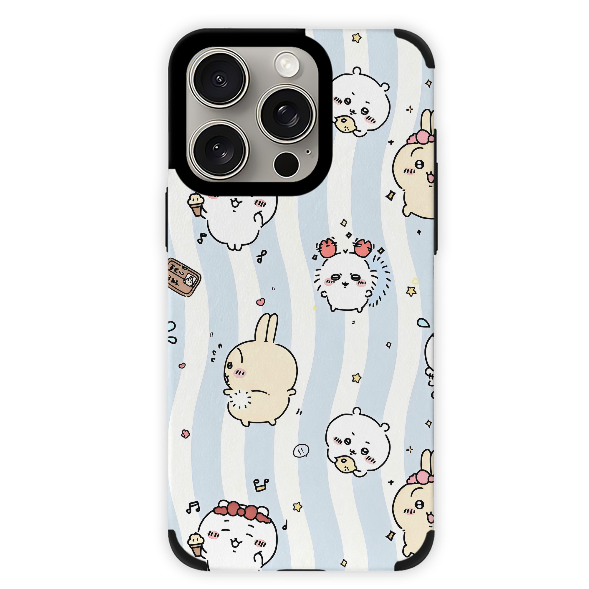（画像用） ちいかわ Chii-kawa 【iPhone15ProMax対応】 PUレザー スマホケース 耐衝撃＆黄変防止