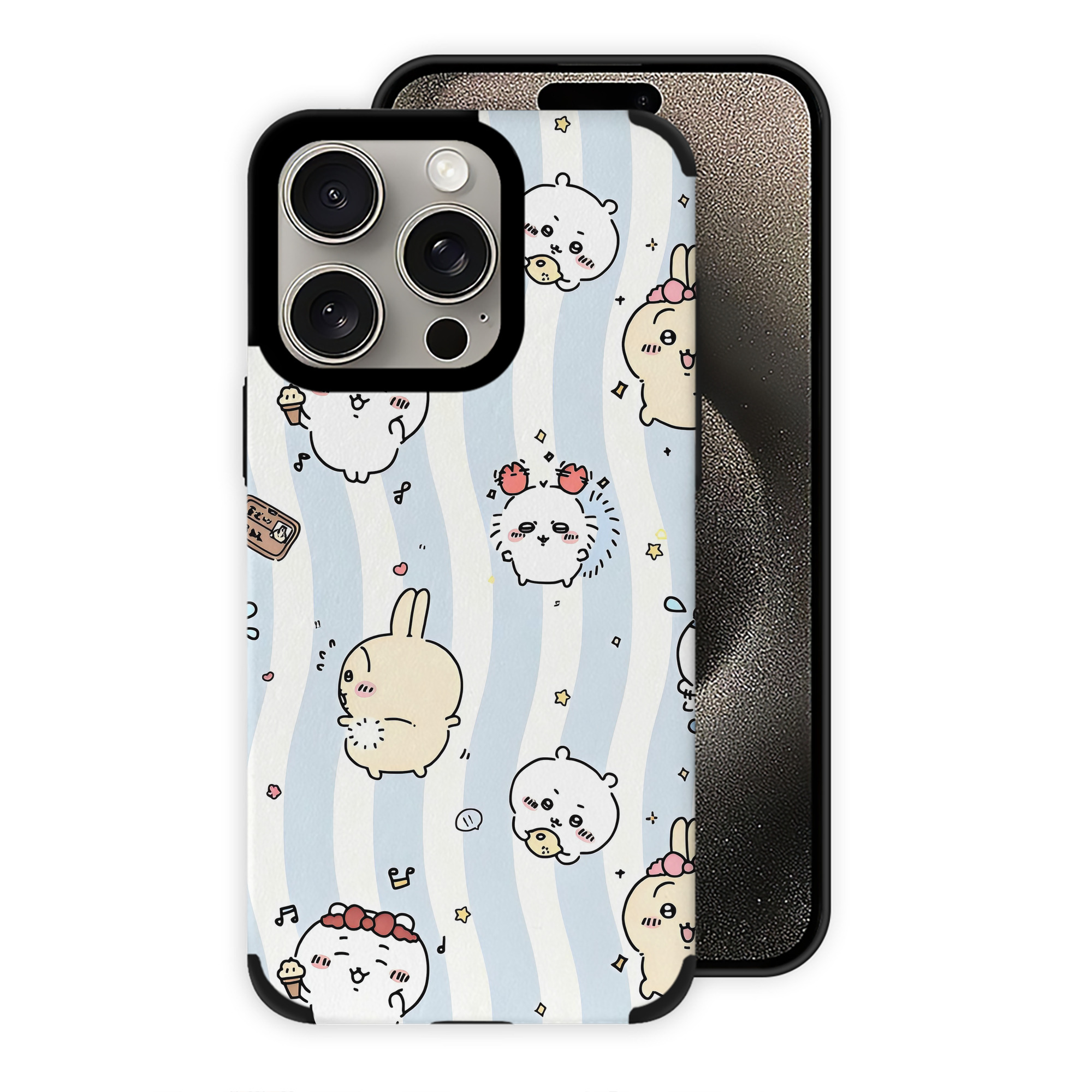 （画像用） ちいかわ Chii-kawa 【iPhone15ProMax対応】 PUレザー スマホケース 耐衝撃＆黄変防止