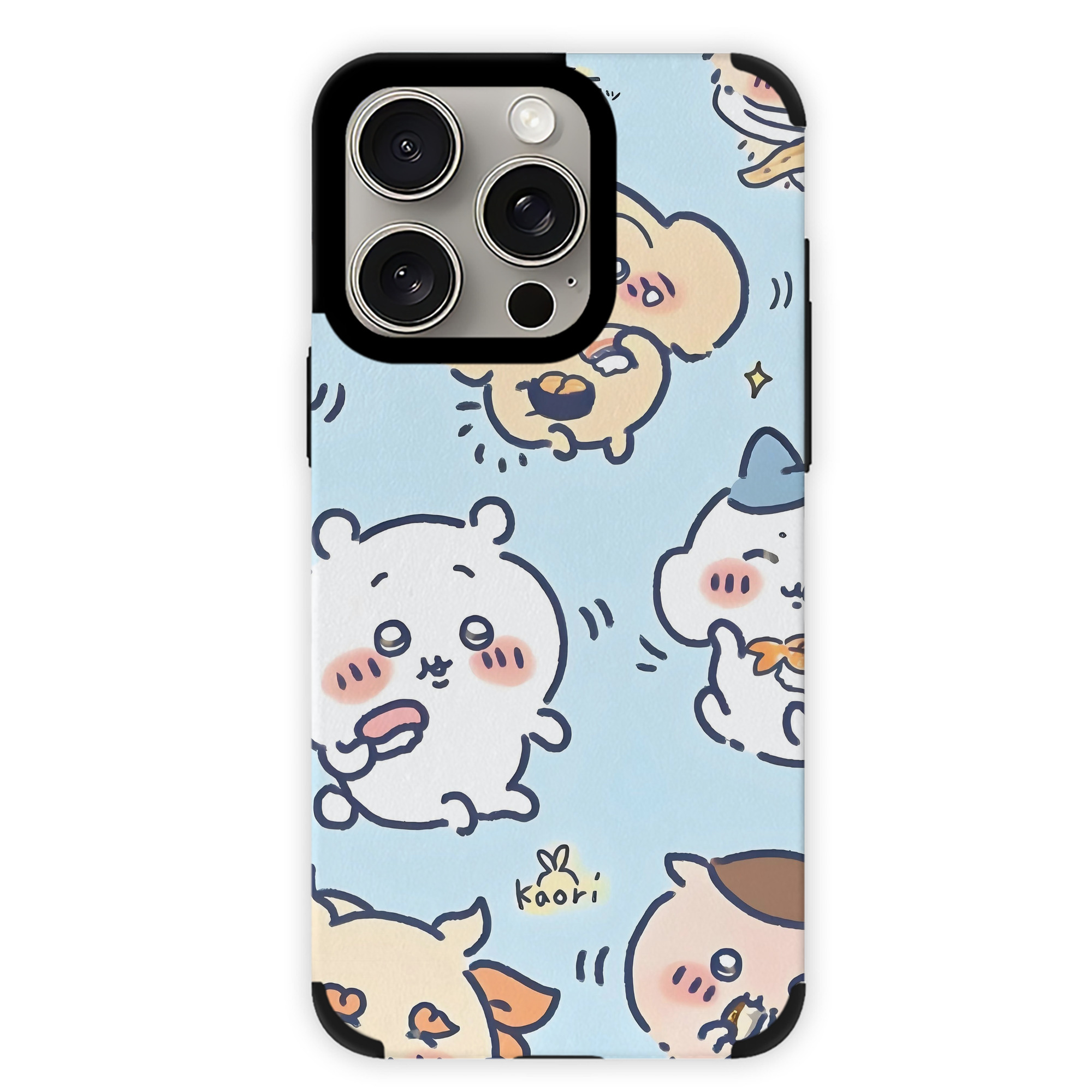 （画像用） ちいかわ Chii-kawa 【iPhone15ProMax対応】 PUレザー スマホケース 耐衝撃＆黄変防止