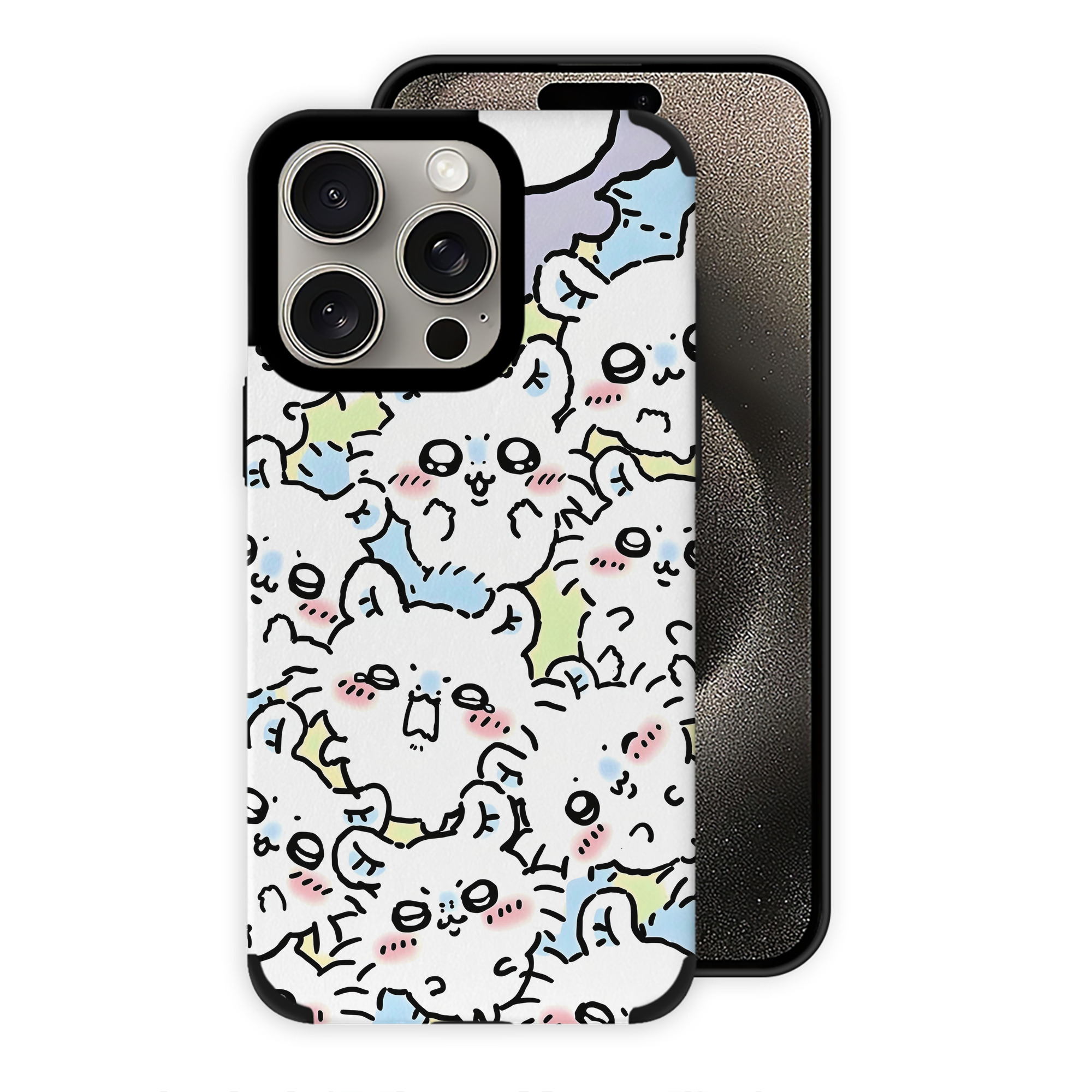 （画像用） ちいかわ Chii-kawa 【iPhone15ProMax対応】 PUレザー スマホケース 耐衝撃＆黄変防止