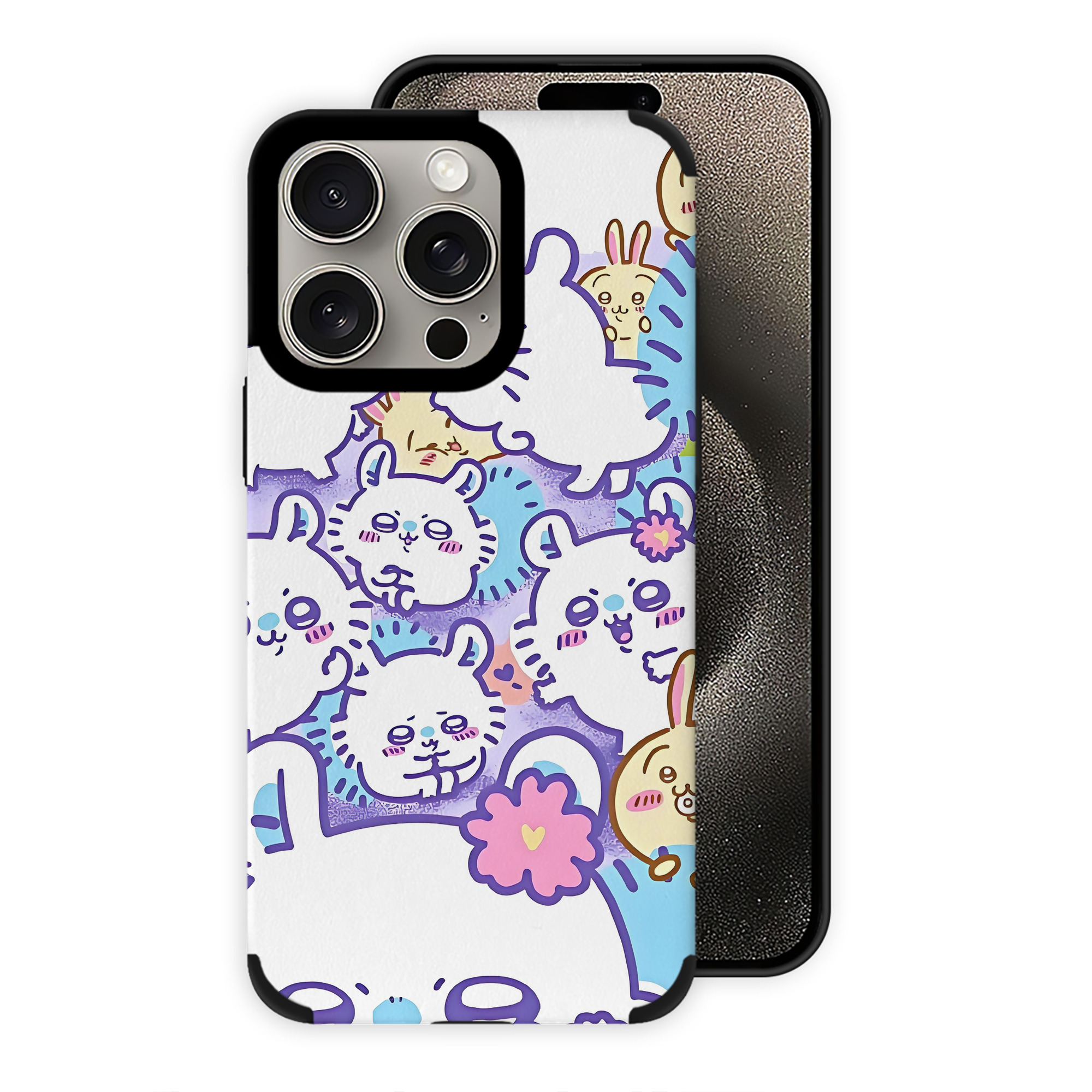 （画像用） ちいかわ Chii-kawa 【iPhone15ProMax対応】 PUレザー スマホケース 耐衝撃＆黄変防止