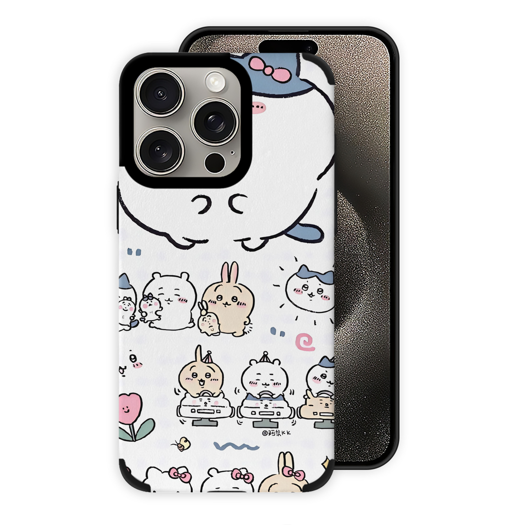 （画像用） ちいかわ Chii-kawa 【iPhone15ProMax対応】 PUレザー スマホケース 耐衝撃＆黄変防止