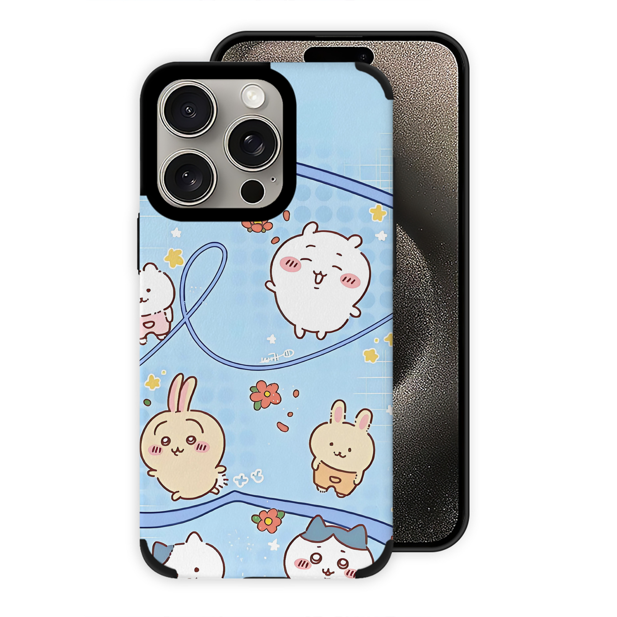 （画像用） ちいかわ Chii-kawa 【iPhone15ProMax対応】 PUレザー スマホケース 耐衝撃＆黄変防止