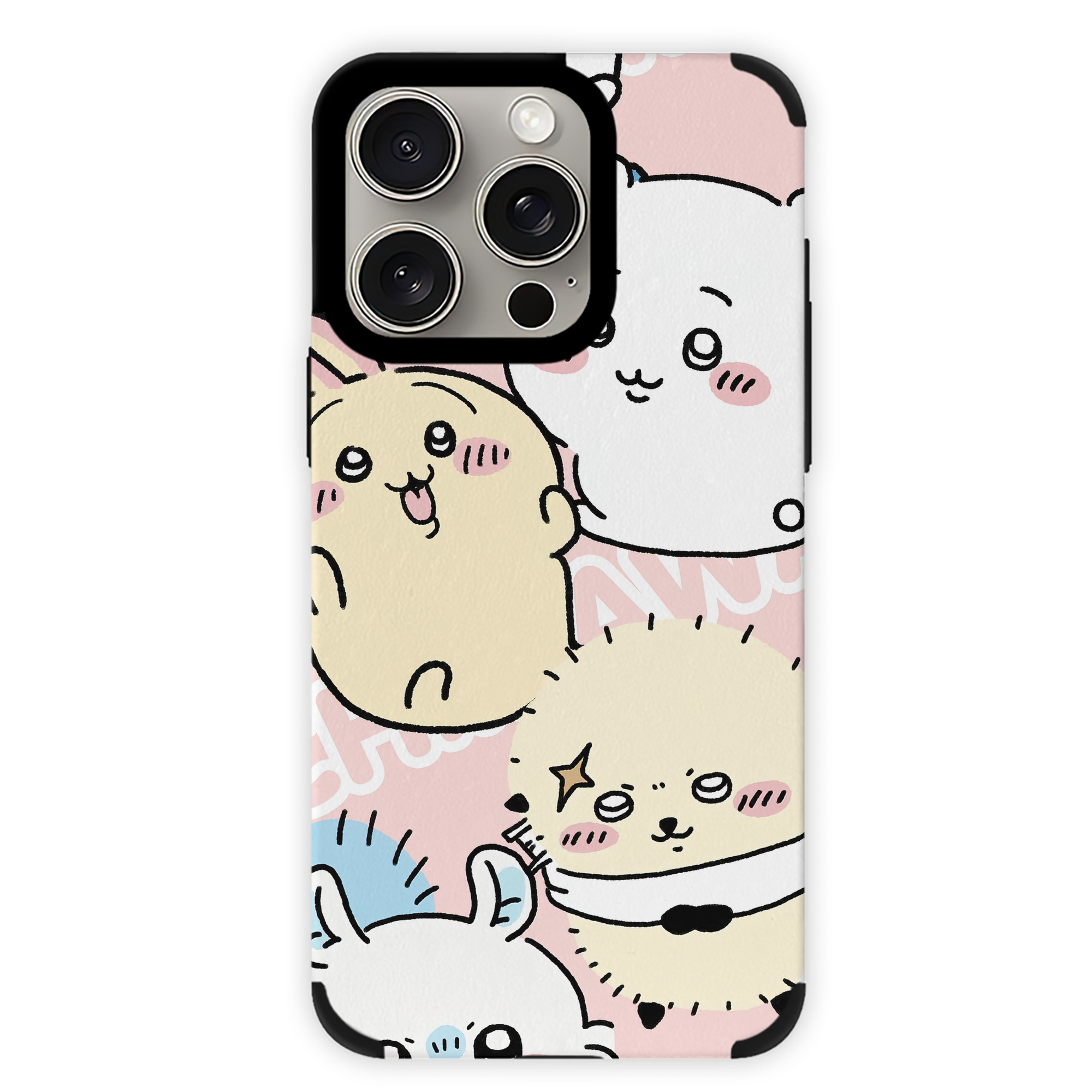 （画像用） ちいかわ Chii-kawa 【iPhone15ProMax対応】 PUレザー スマホケース 耐衝撃＆黄変防止