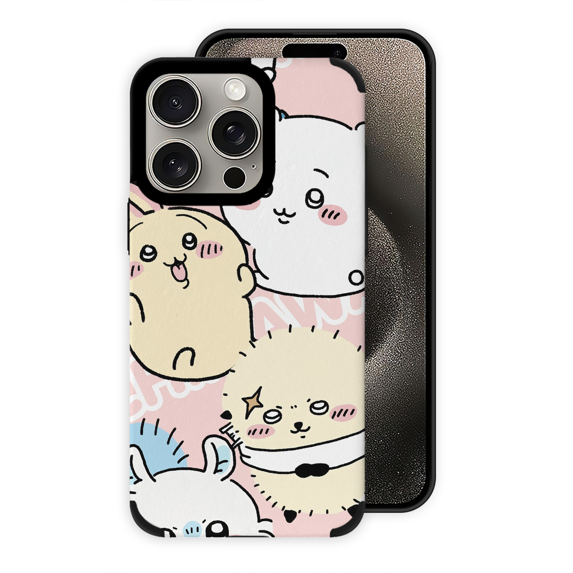 （画像用） ちいかわ Chii-kawa 【iPhone15ProMax対応】 PUレザー スマホケース 耐衝撃＆黄変防止
