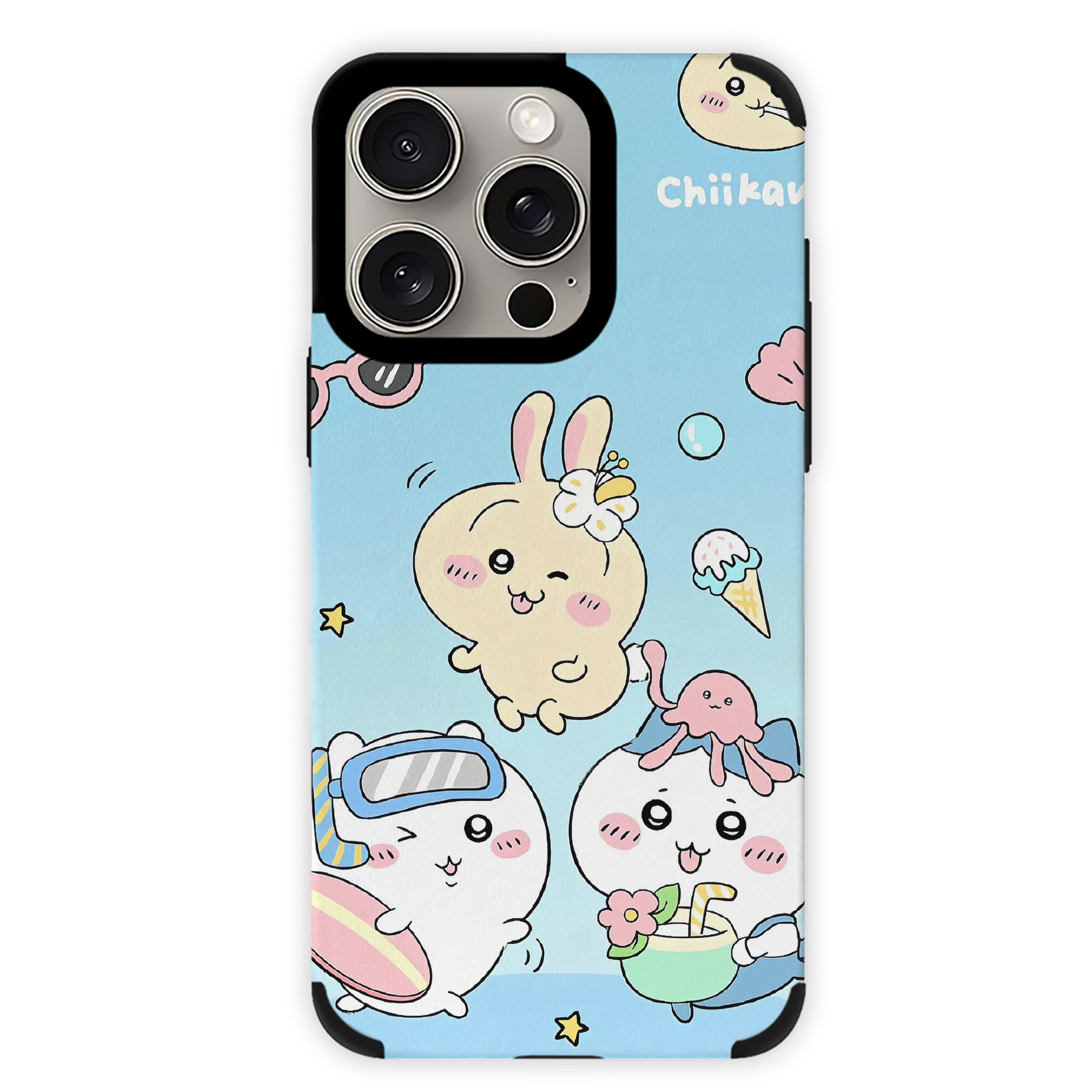 （画像用） ちいかわ Chii-kawa 【iPhone15ProMax対応】 PUレザー スマホケース 耐衝撃＆黄変防止