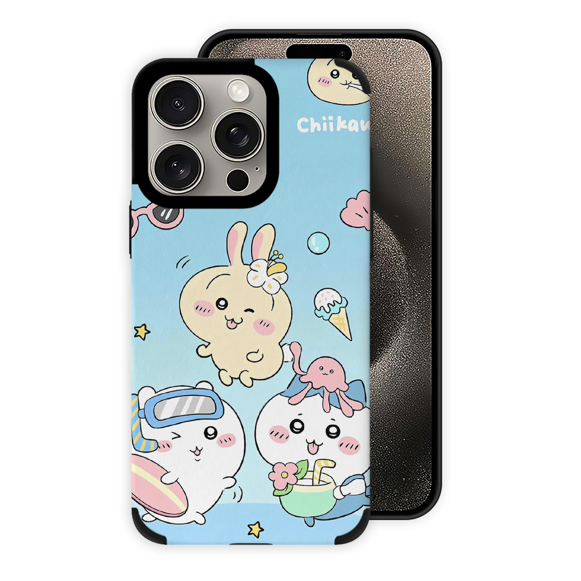 （画像用） ちいかわ Chii-kawa 【iPhone15ProMax対応】 PUレザー スマホケース 耐衝撃＆黄変防止