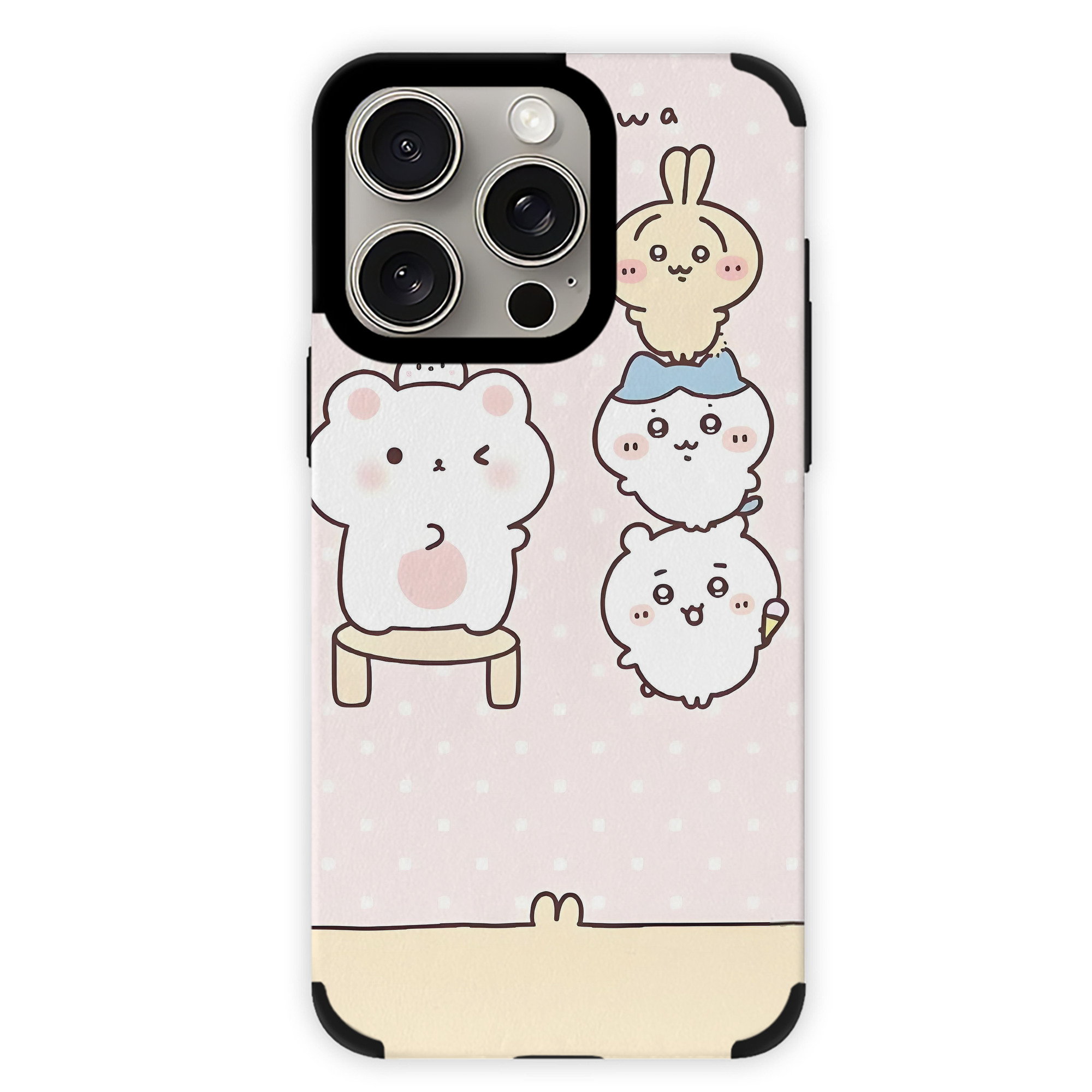 （画像用） ちいかわ Chii-kawa 【iPhone15ProMax対応】 PUレザー スマホケース 耐衝撃＆黄変防止