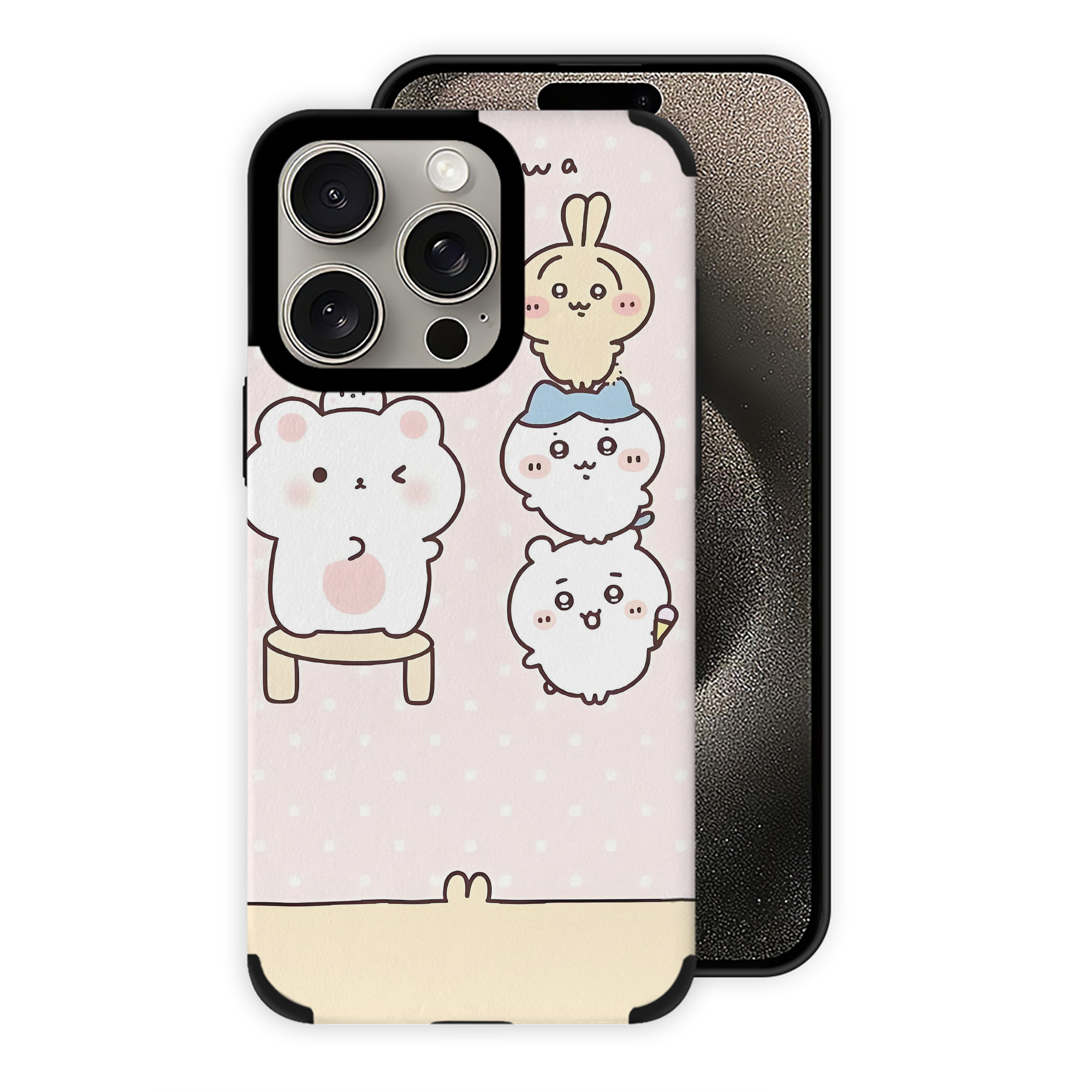 （画像用） ちいかわ Chii-kawa 【iPhone15ProMax対応】 PUレザー スマホケース 耐衝撃＆黄変防止