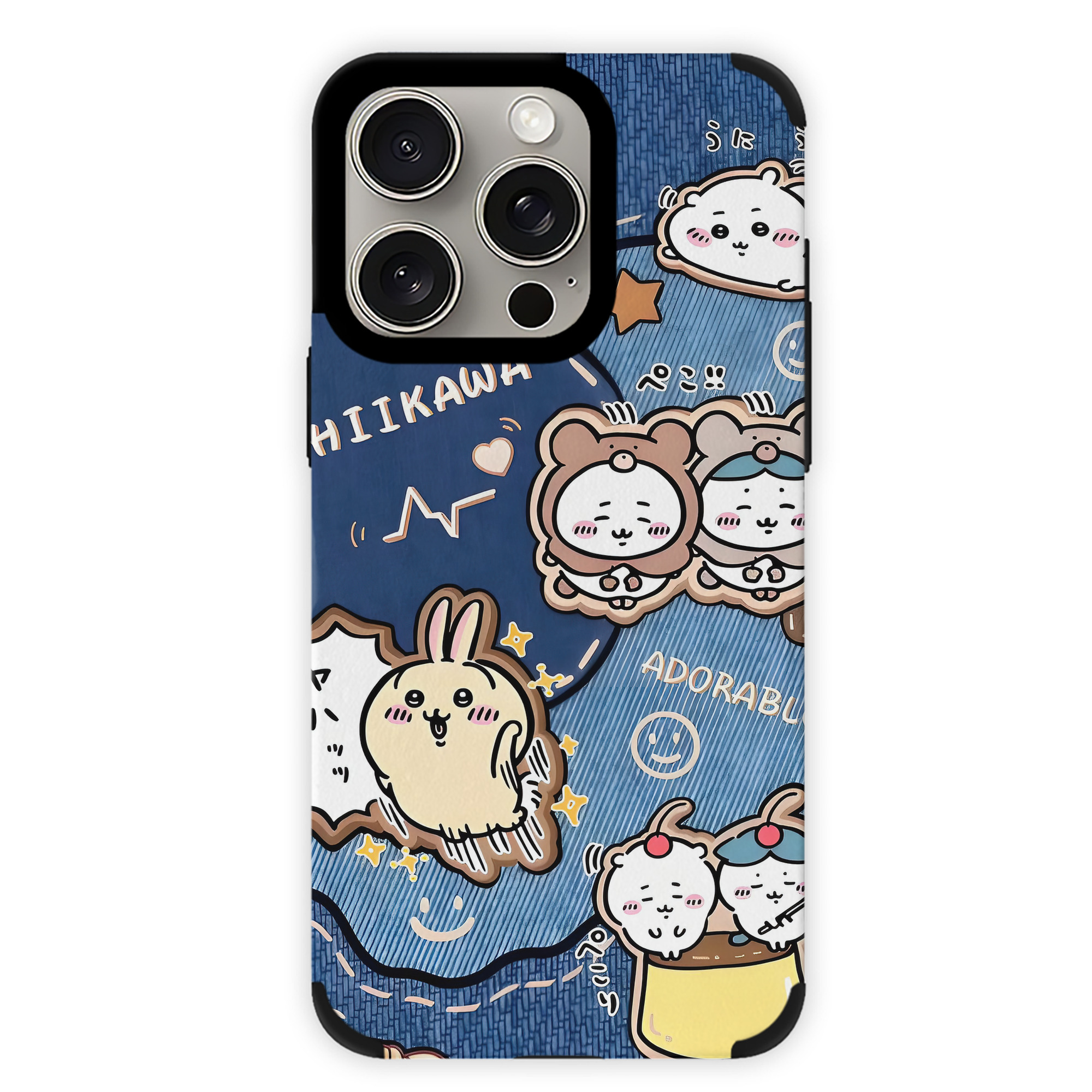 （画像用） ちいかわ Chii-kawa 【iPhone15ProMax対応】 PUレザー スマホケース 耐衝撃＆黄変防止