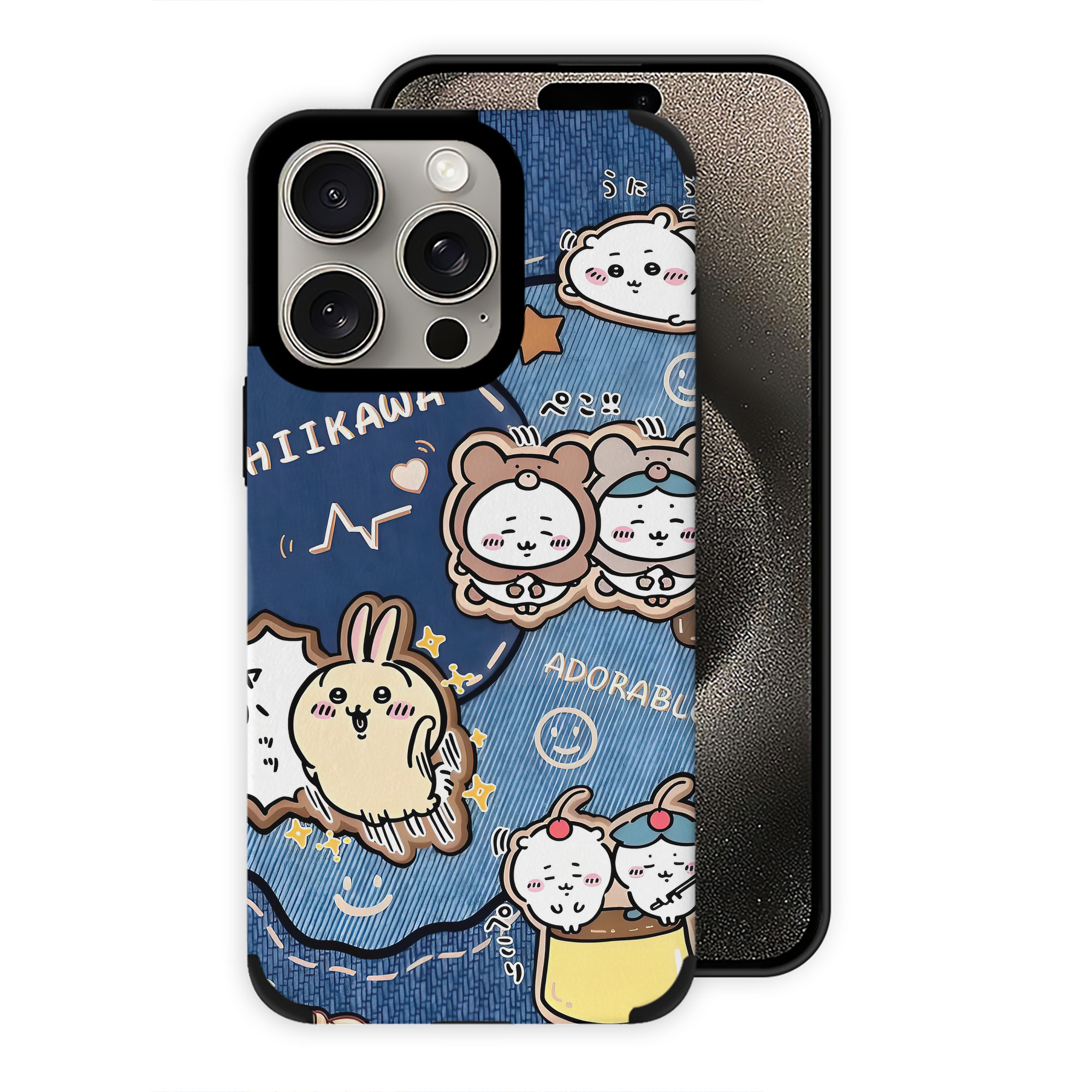 （画像用） ちいかわ Chii-kawa 【iPhone15ProMax対応】 PUレザー スマホケース 耐衝撃＆黄変防止