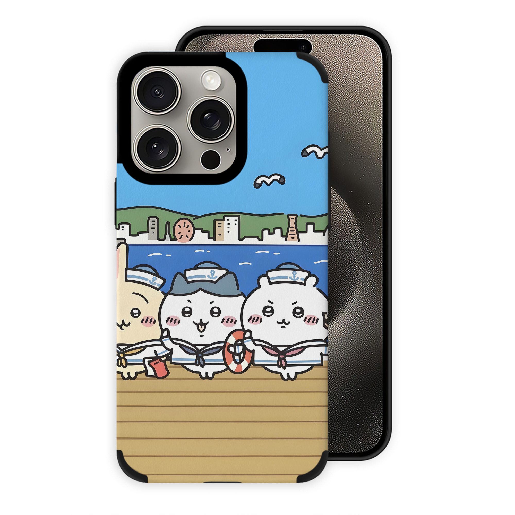 （画像用） ちいかわ Chii-kawa 【iPhone15ProMax対応】 PUレザー スマホケース 耐衝撃＆黄変防止