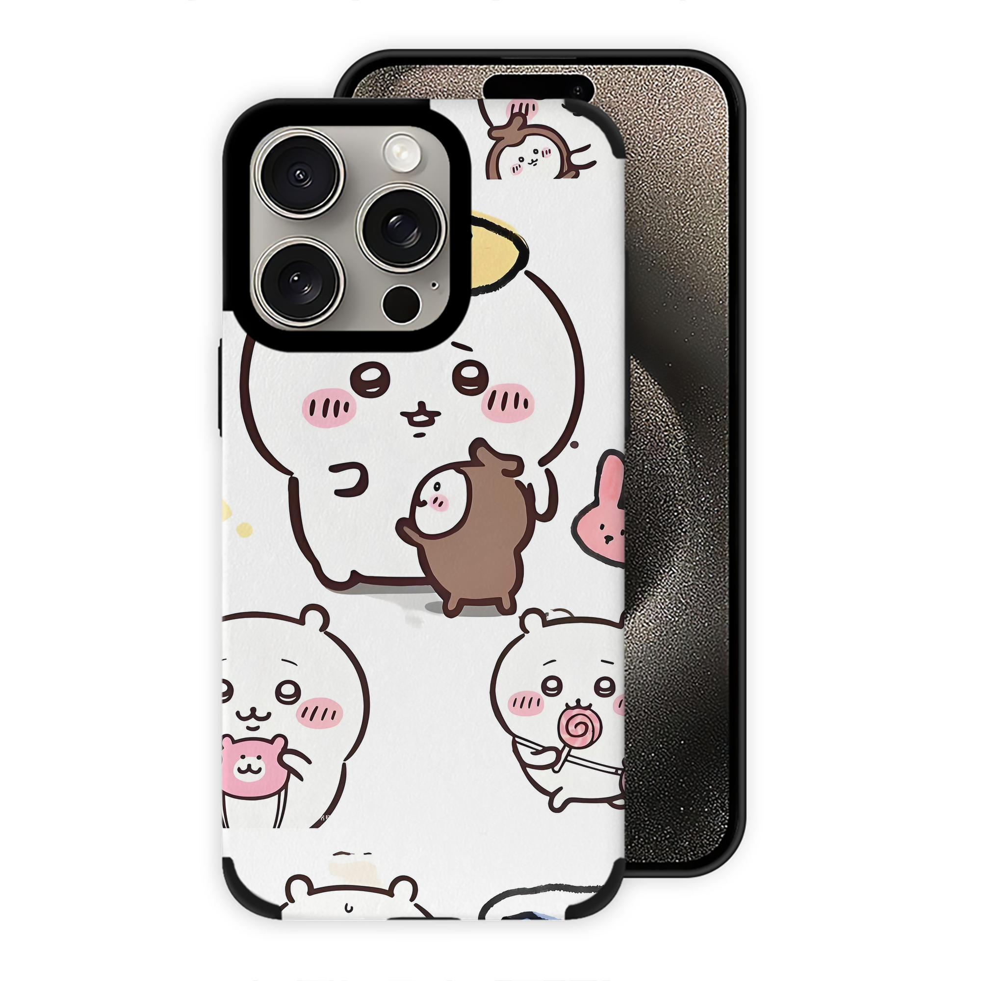 （画像用） ちいかわ Chii-kawa 【iPhone15ProMax対応】 PUレザー スマホケース 耐衝撃＆黄変防止