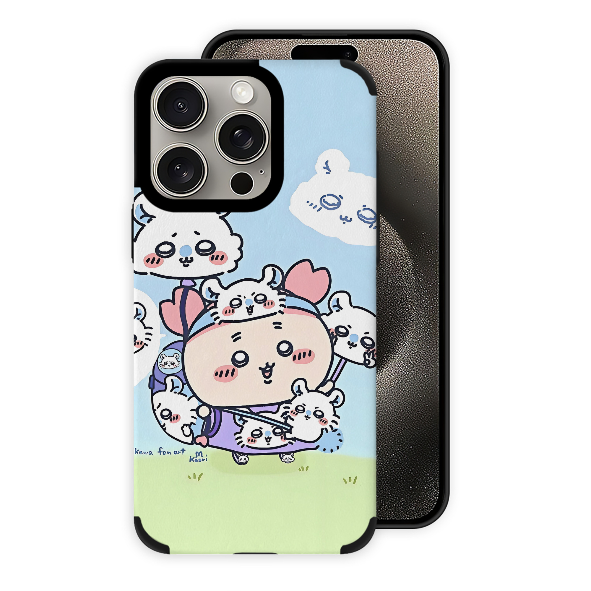 （画像用） ちいかわ Chii-kawa 【iPhone15ProMax対応】 PUレザー スマホケース 耐衝撃＆黄変防止