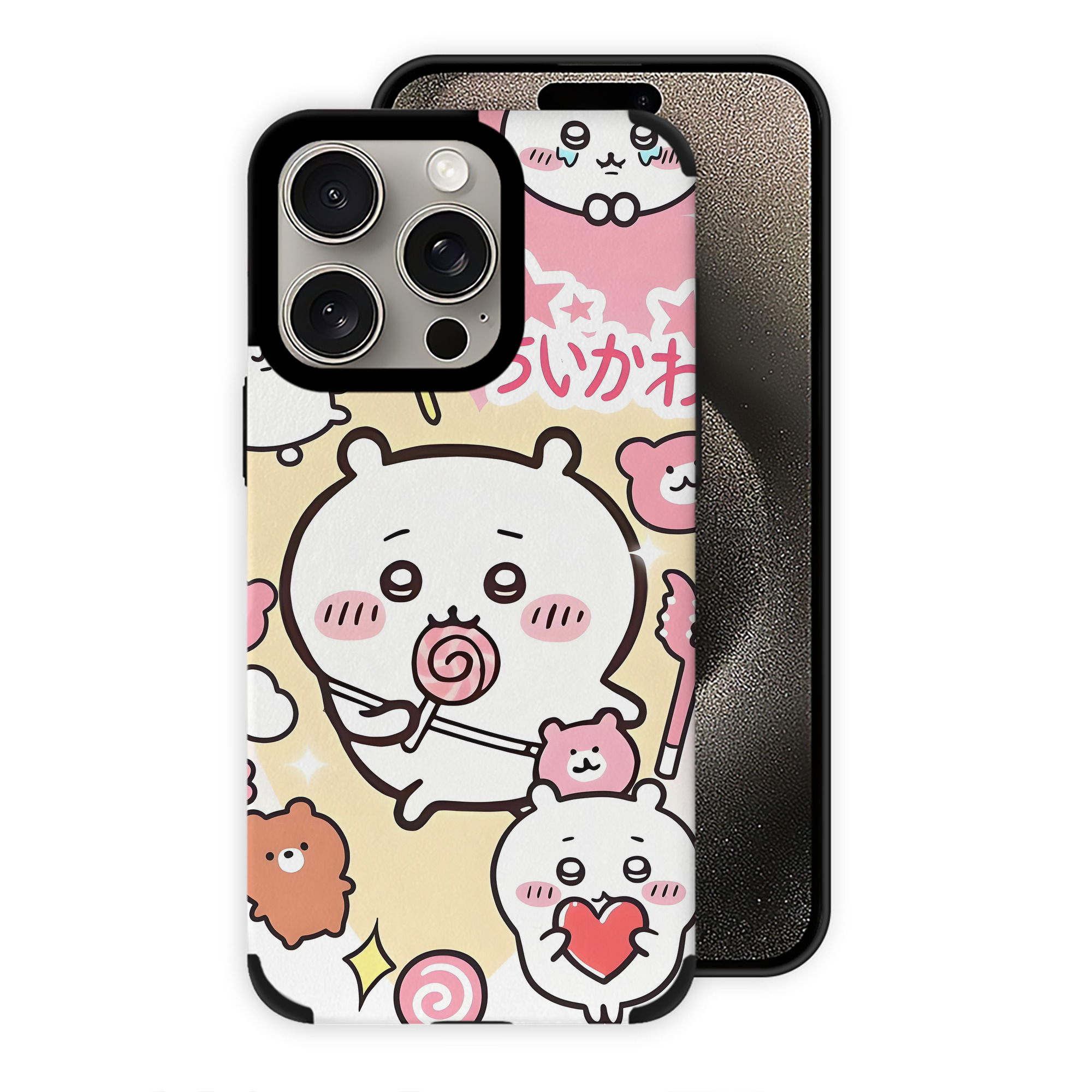 （画像用） ちいかわ Chii-kawa 【iPhone15ProMax対応】 PUレザー スマホケース 耐衝撃＆黄変防止